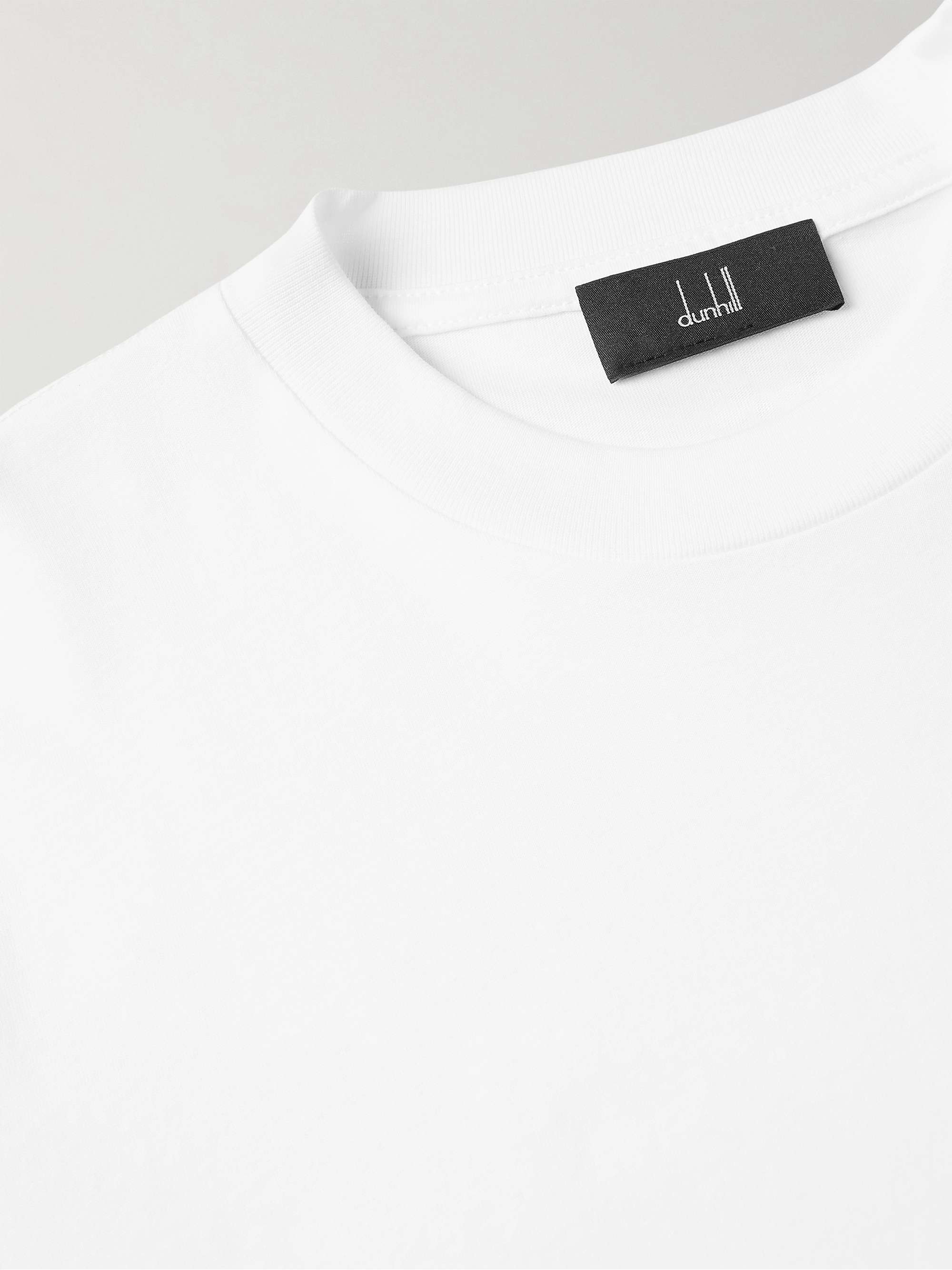 DUNHILL Slim-Fit Logo-Embroidered Cotton-Jersey T-Shirt for Men | MR PORTER