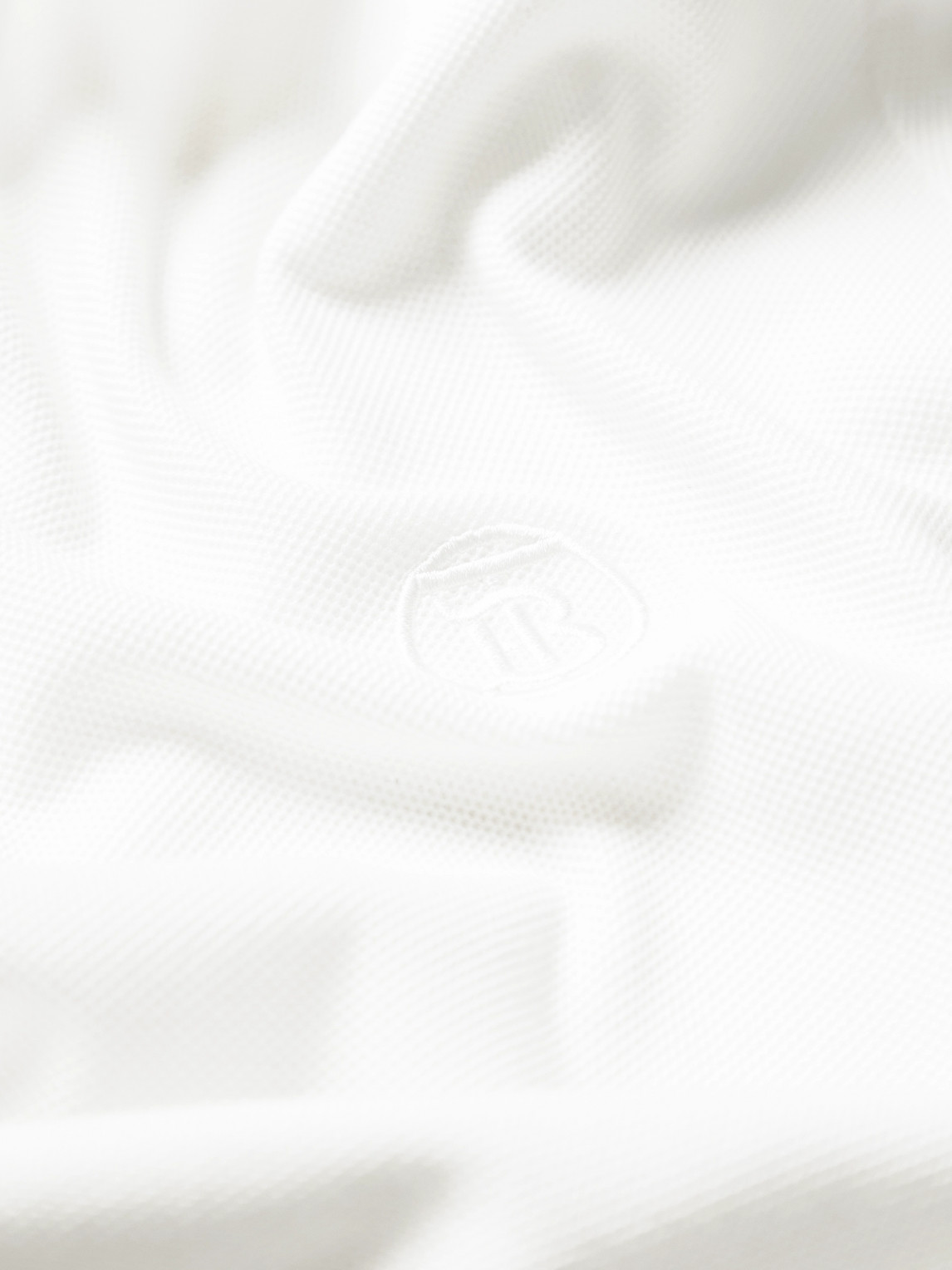 Shop Burberry Logo-embroidered Cotton-piqué Polo Shirt In White
