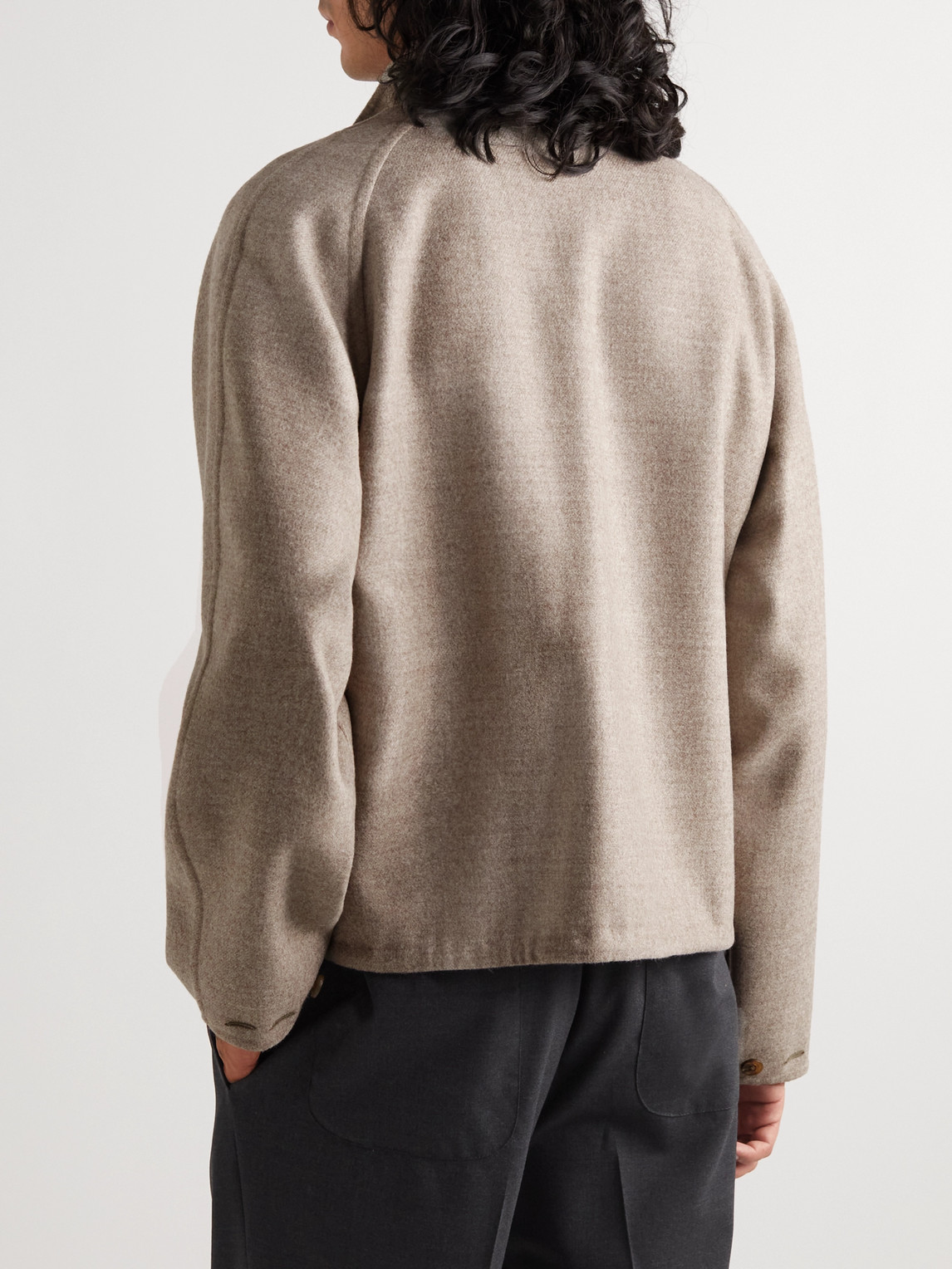 Shop Stòffa Reversible Wool Merino Blouson Jacket In Gray