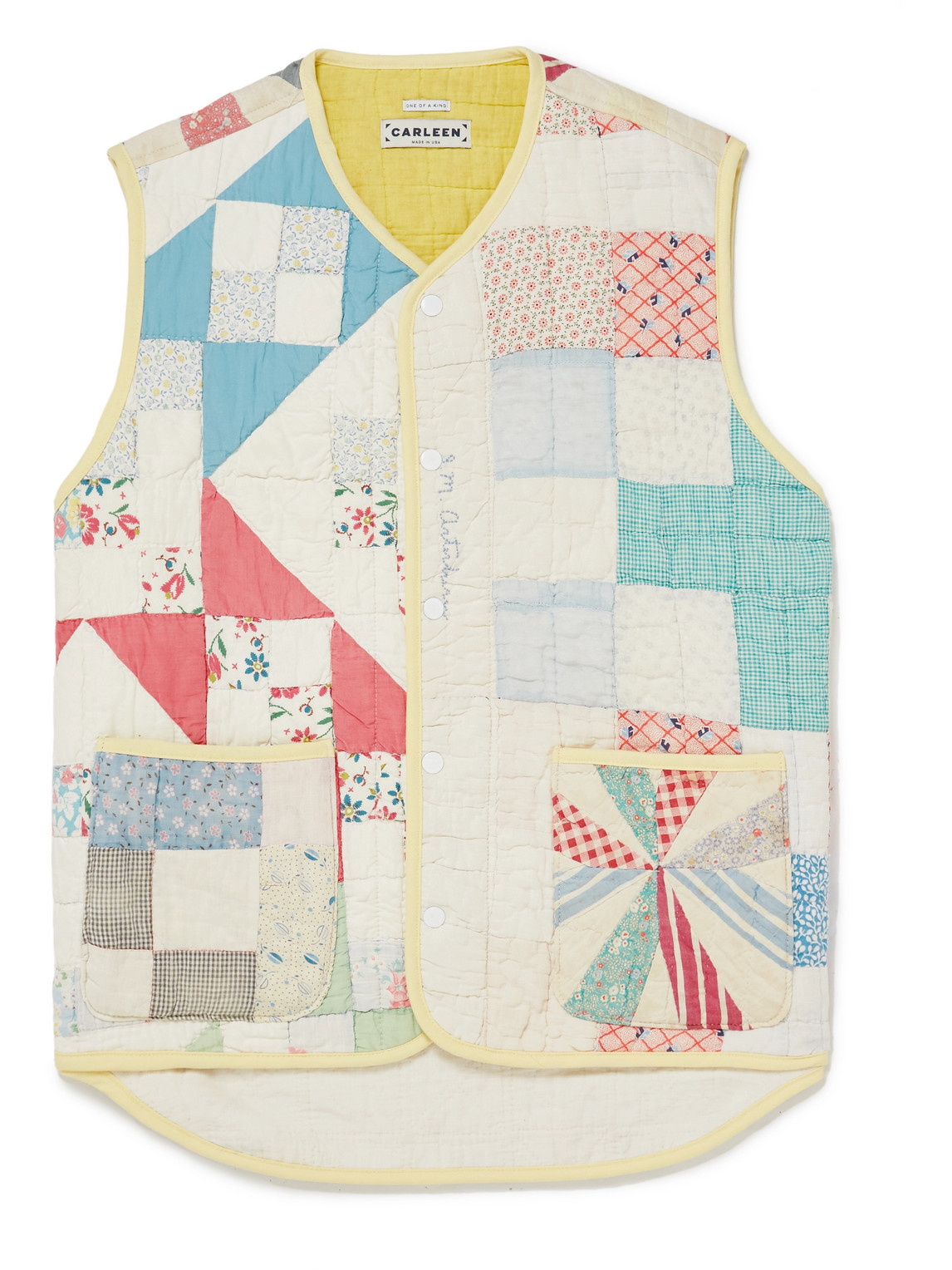 Quilted Patchwork Upcycled Cotton Gilet