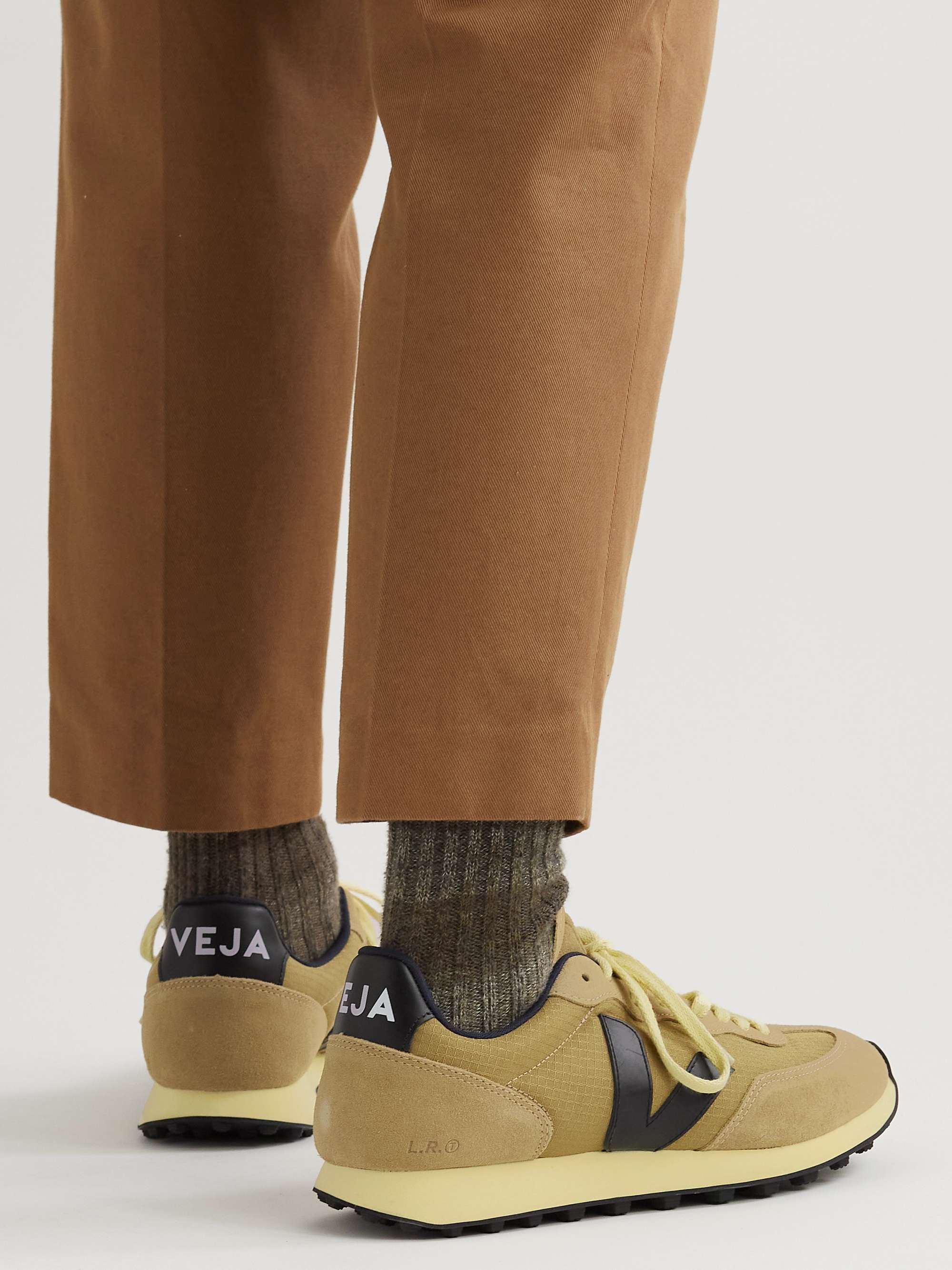 VEJA Rio Branco Leather and Rubber-Trimmed Alveomesh and Suede Sneakers |  MR PORTER