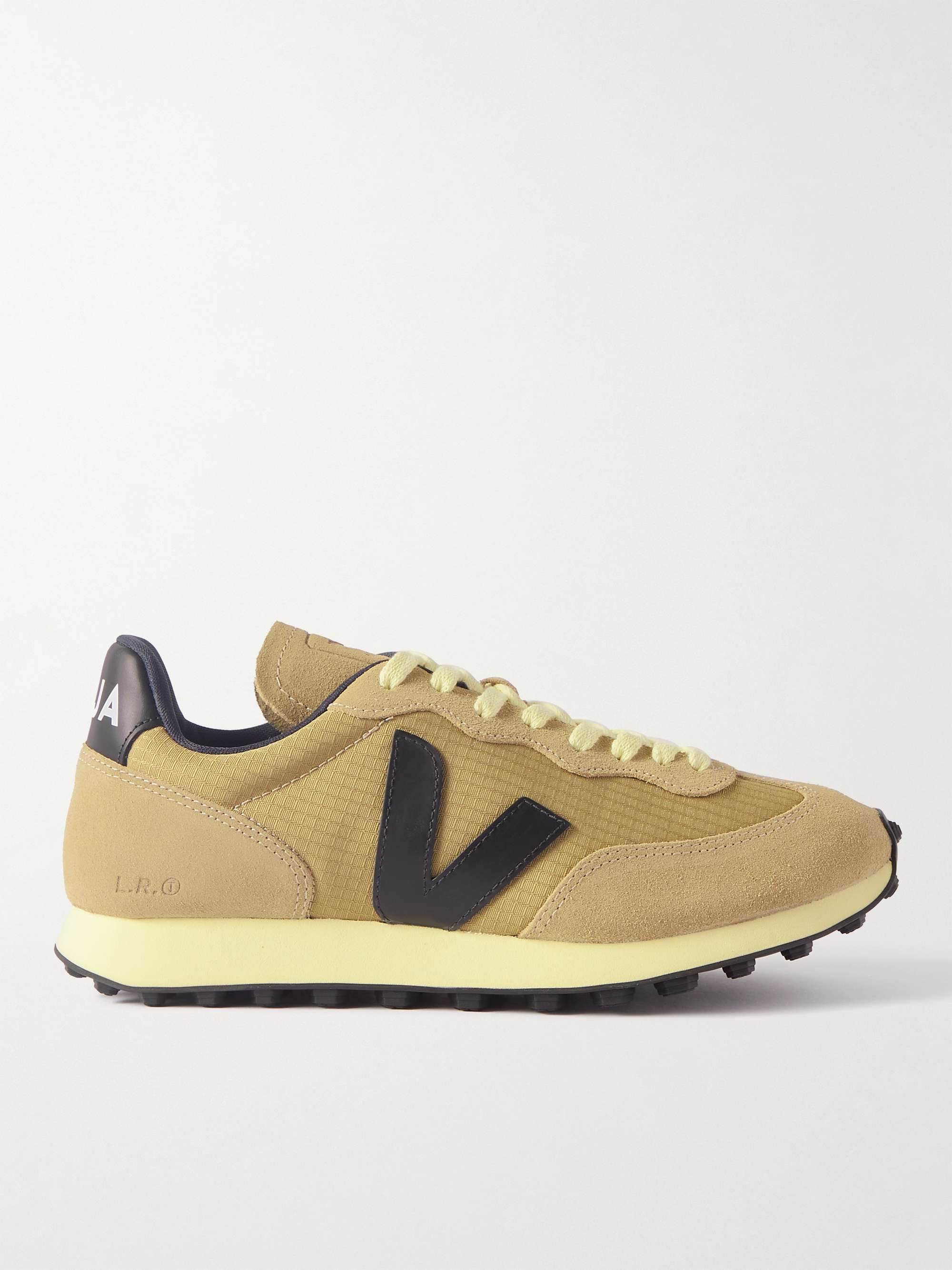 Light brown Rio Branco Leather and Rubber-Trimmed Alveomesh and Suede  Sneakers | VEJA | MR PORTER