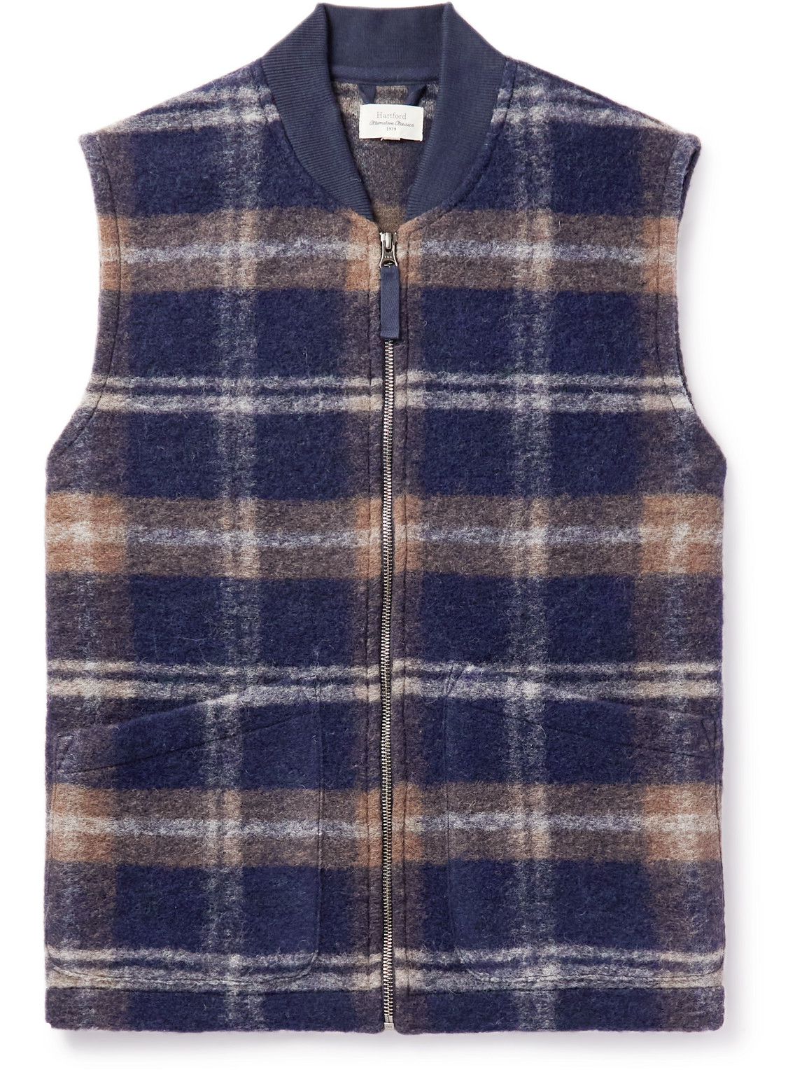 Checked Wool-Blend Gilet