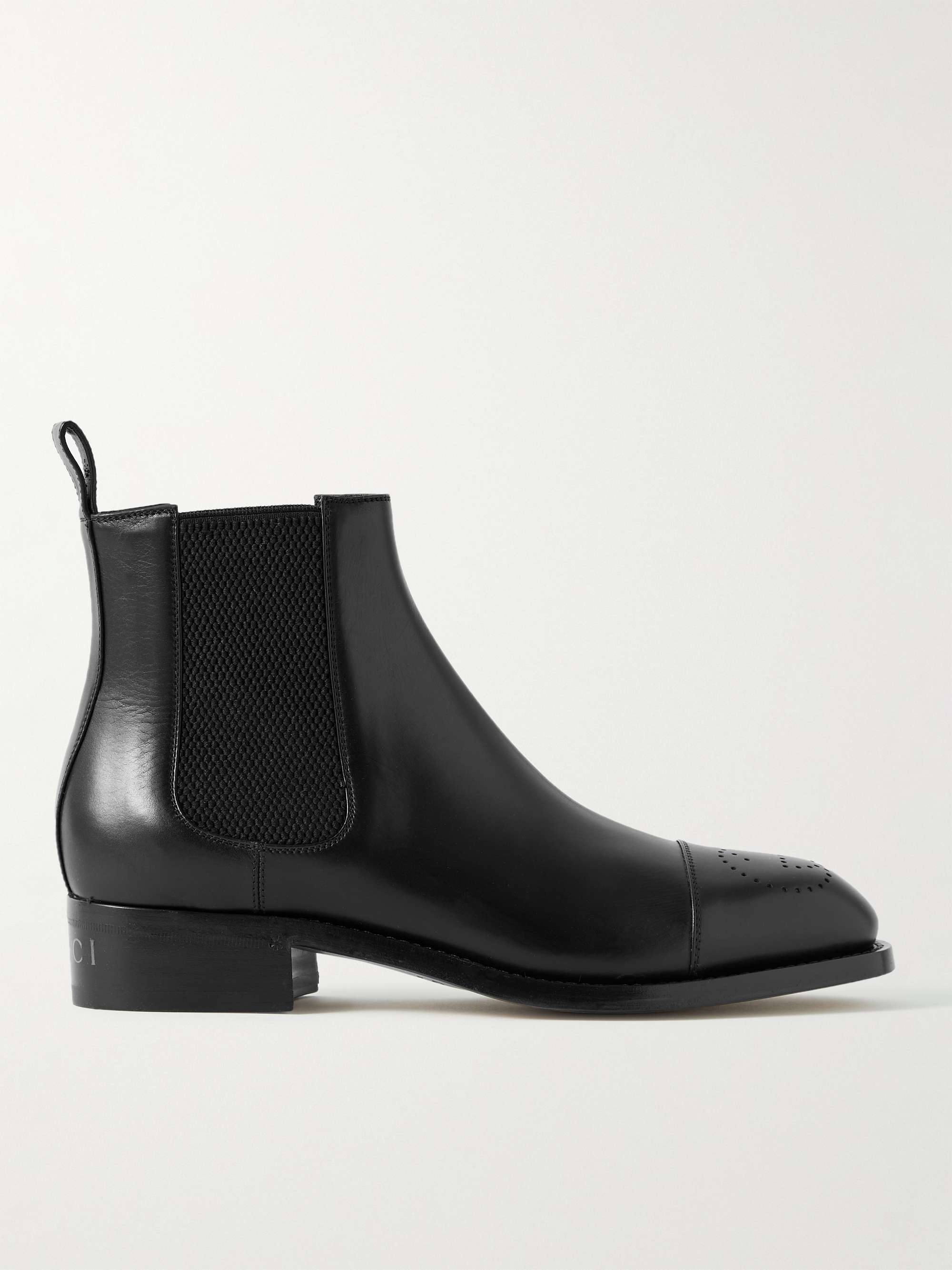 GUCCI Zowie Perforated Leather Chelsea Boots for Men | MR PORTER