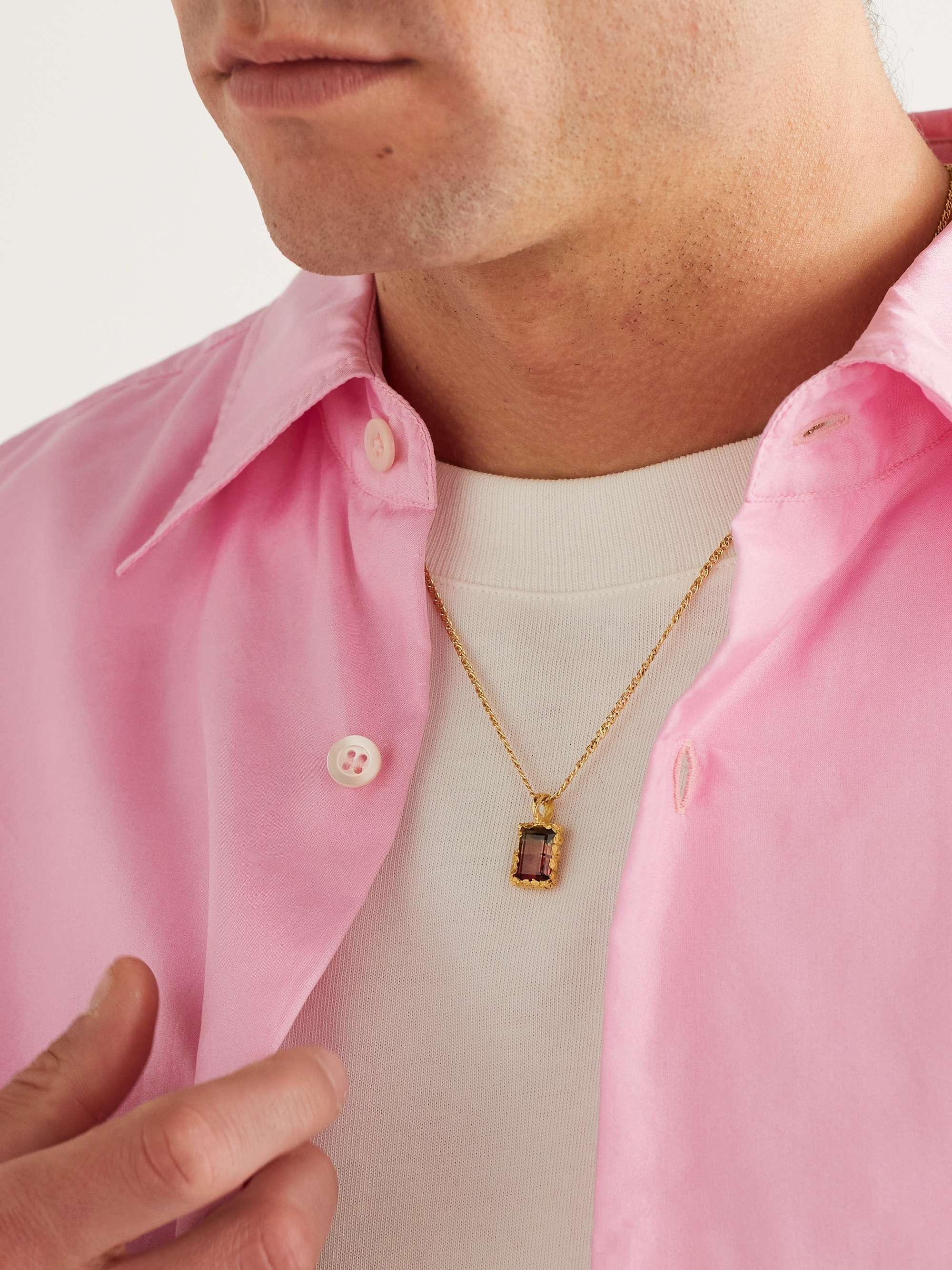 HEALERS FINE JEWELRY Gold Tourmaline Pendant Necklace for Men | MR PORTER