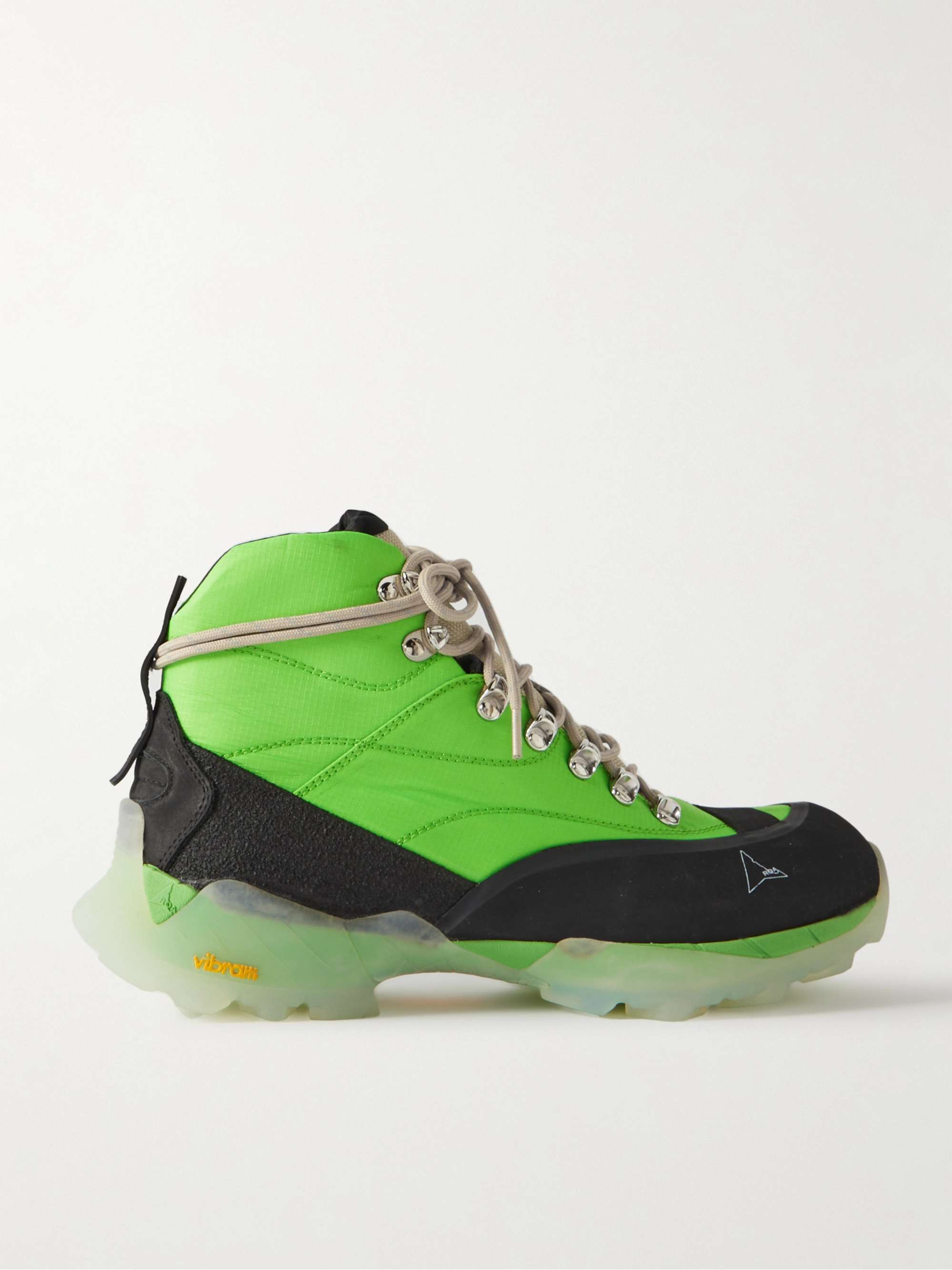 Green Andreas Strap Rubber-Trimmed Ripstop Boots | ROA | MR PORTER