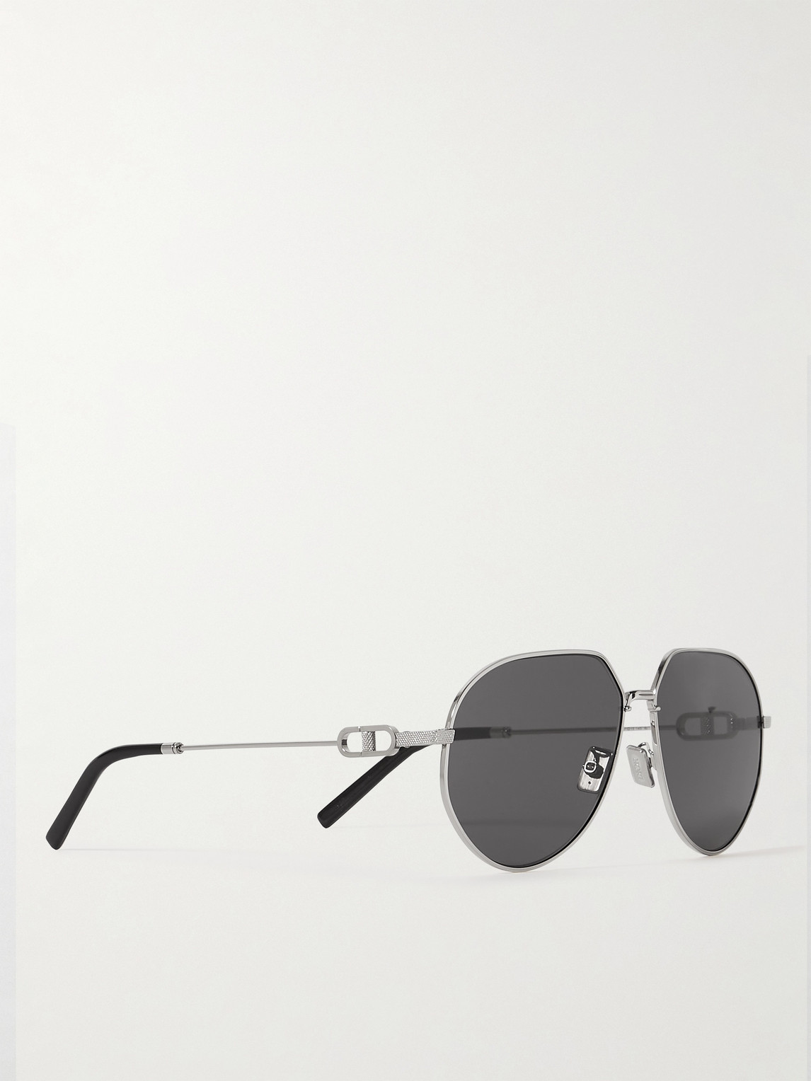 Shop Dior Cd Link A1u Round-frame Silver-tone Sunglasses