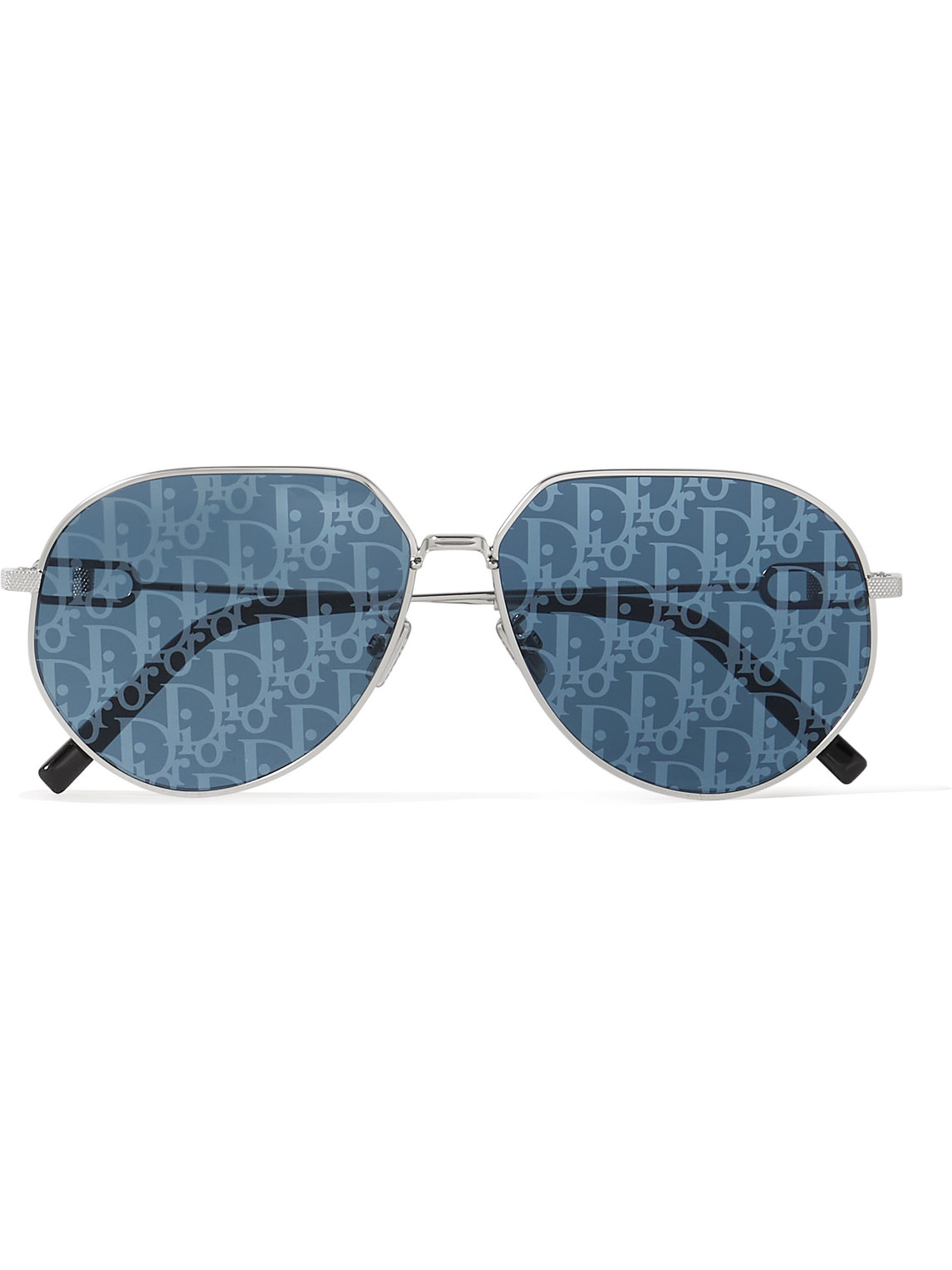 Shop Dior Cd Link A1u Round-frame Silver-tone Mirrored Sunglasses