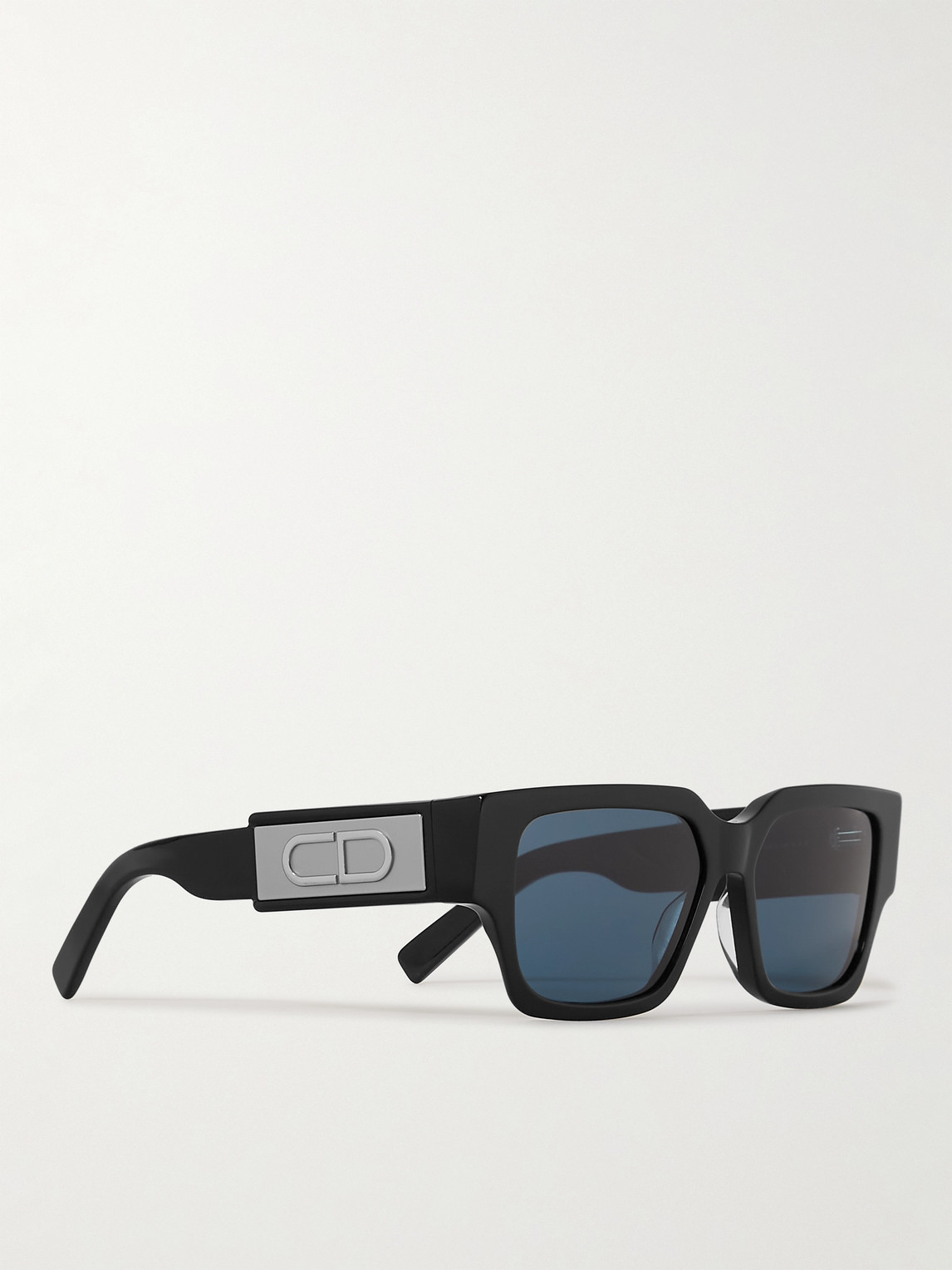 Shop Dior Cd Su Square-frame Acetate And Silver-tone Sunglasses In Black