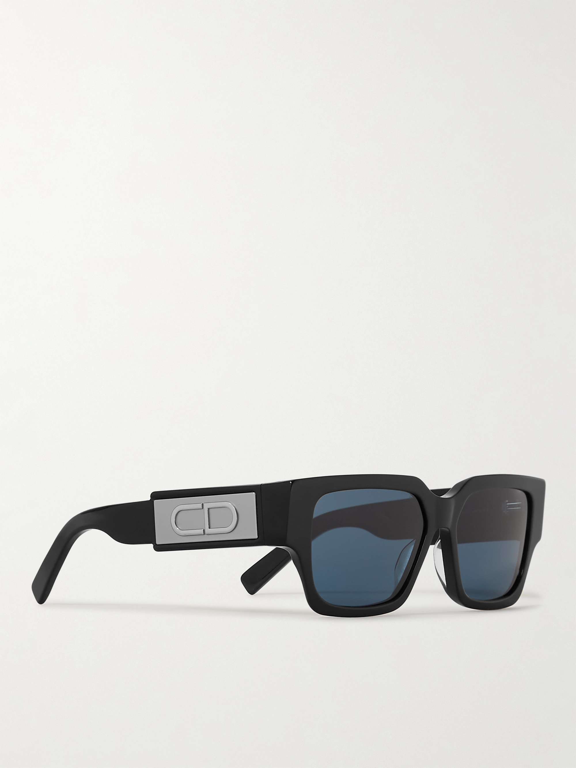 أسود نظارات شمسية CD SU بإطار مربع من الأسيتات ومعدن باللون الفضي | DIOR  EYEWEAR | MR PORTER