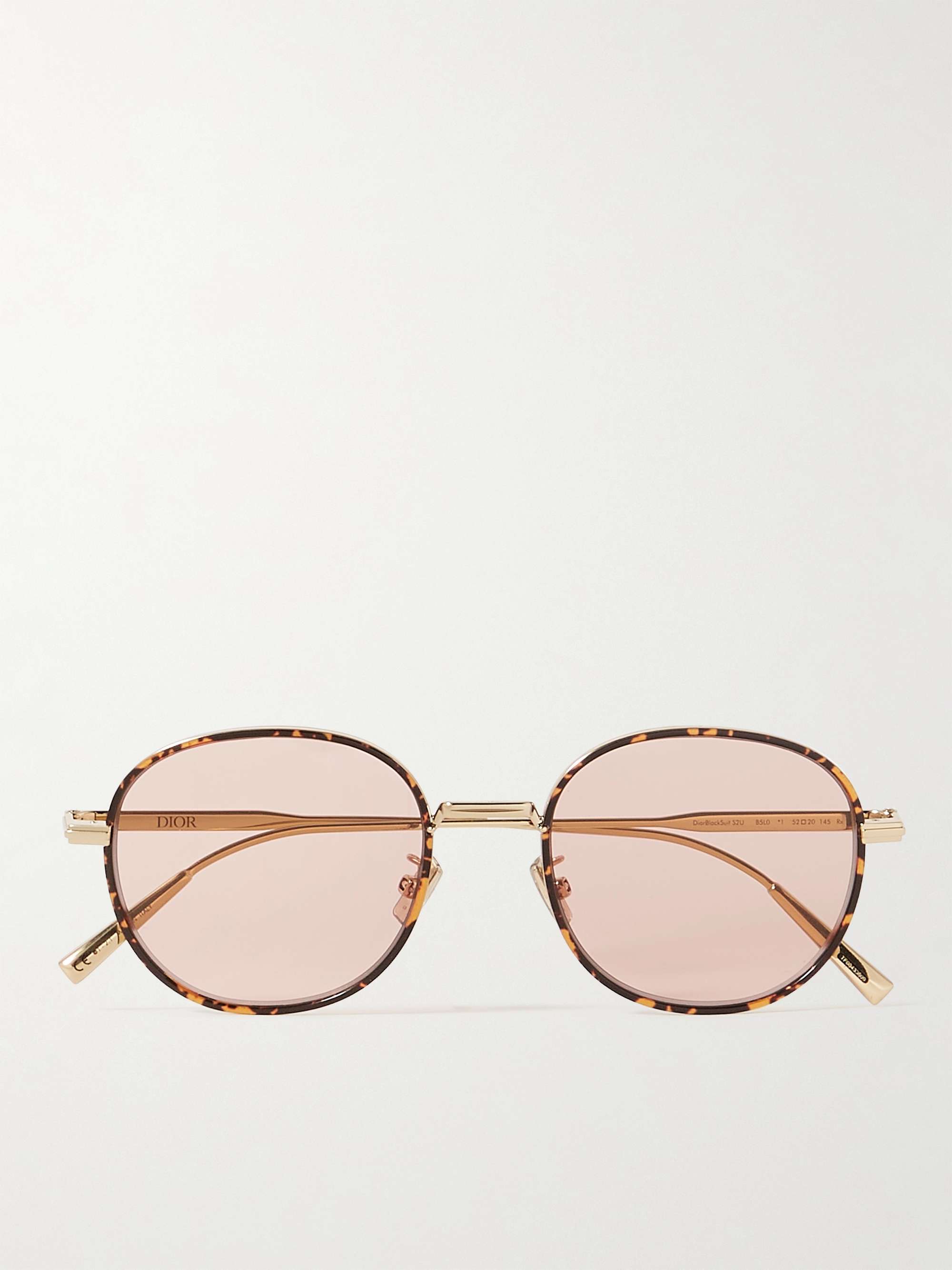 DIOR EYEWEAR DiorBlackSuit S2U Round-Frame Tortoiseshell Acetate and  Gold-Tone Sunglasses for Men | MR PORTER