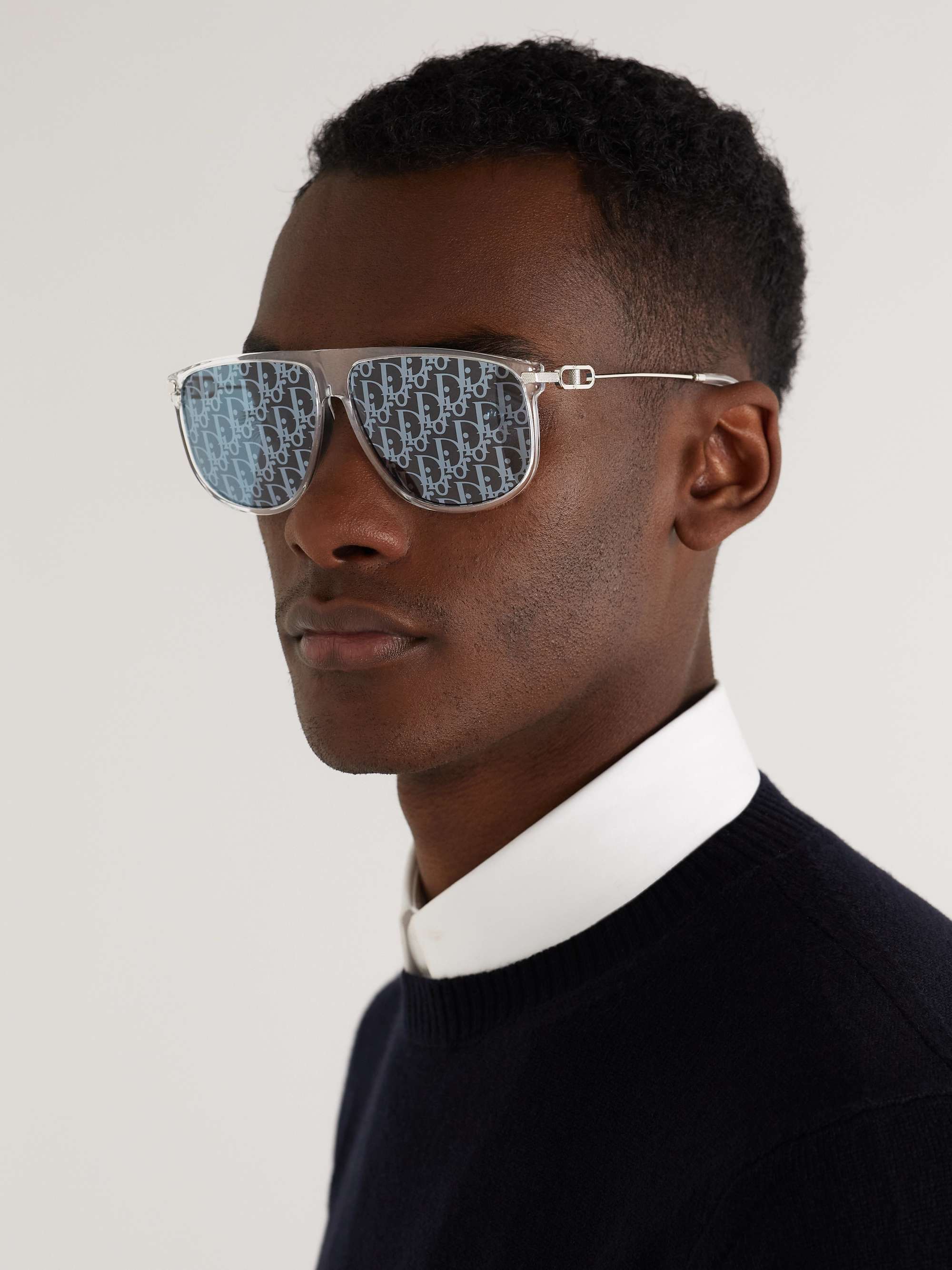 Dior Eyewear - Men - CD Link S2U D-Frame Acetate and Silver-Tone Mirrored Sunglasses Silver