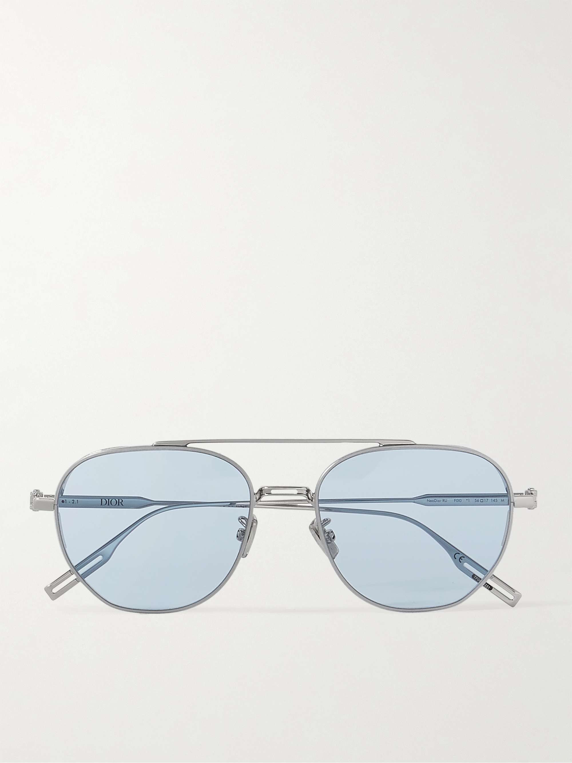 DIOR EYEWEAR NeoDior RU Aviator-Style Palladium Sunglasses for Men | MR  PORTER