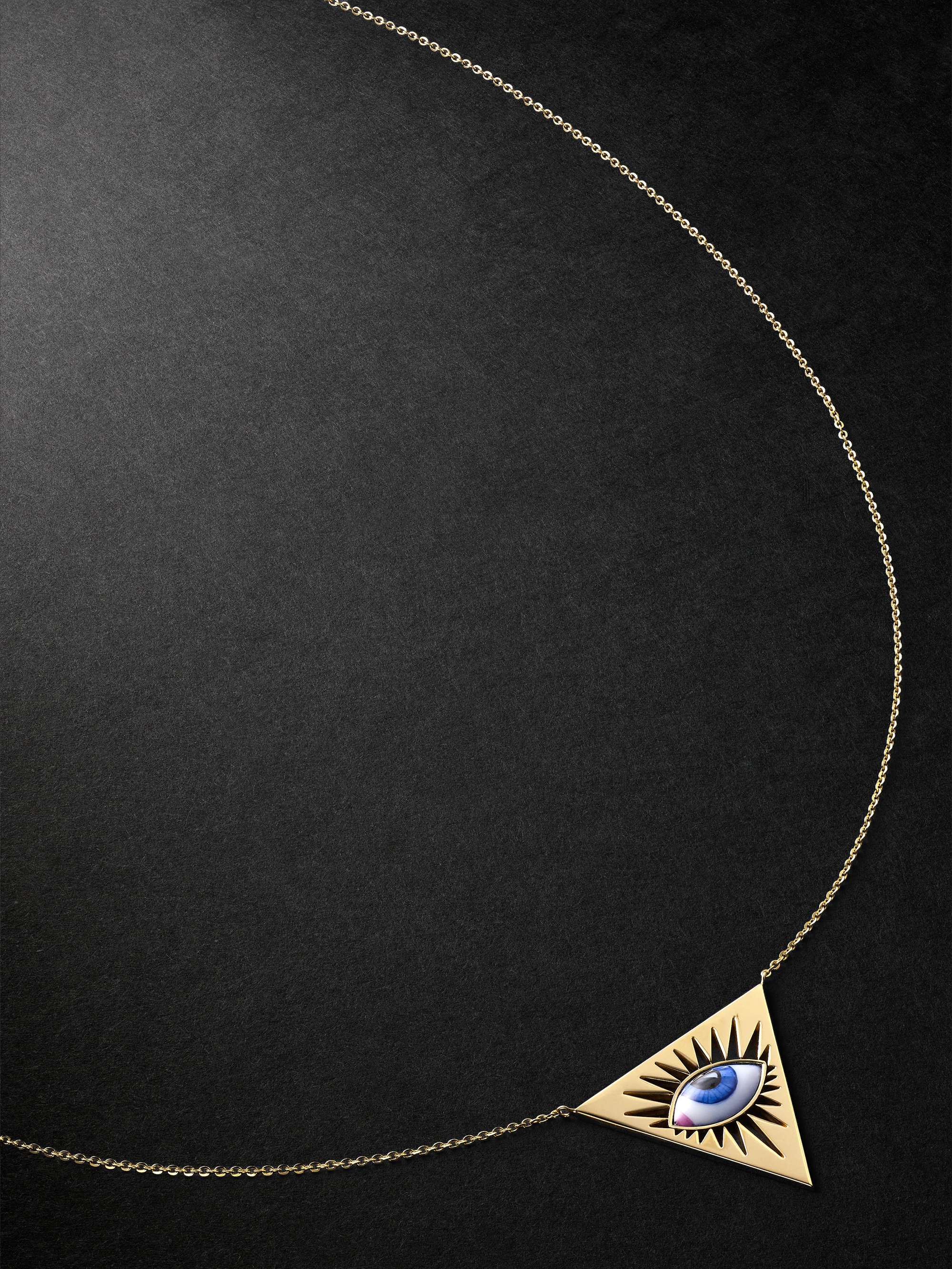 LITO Isida Petit Bleu Gold and Enamel Necklace for Men | MR PORTER