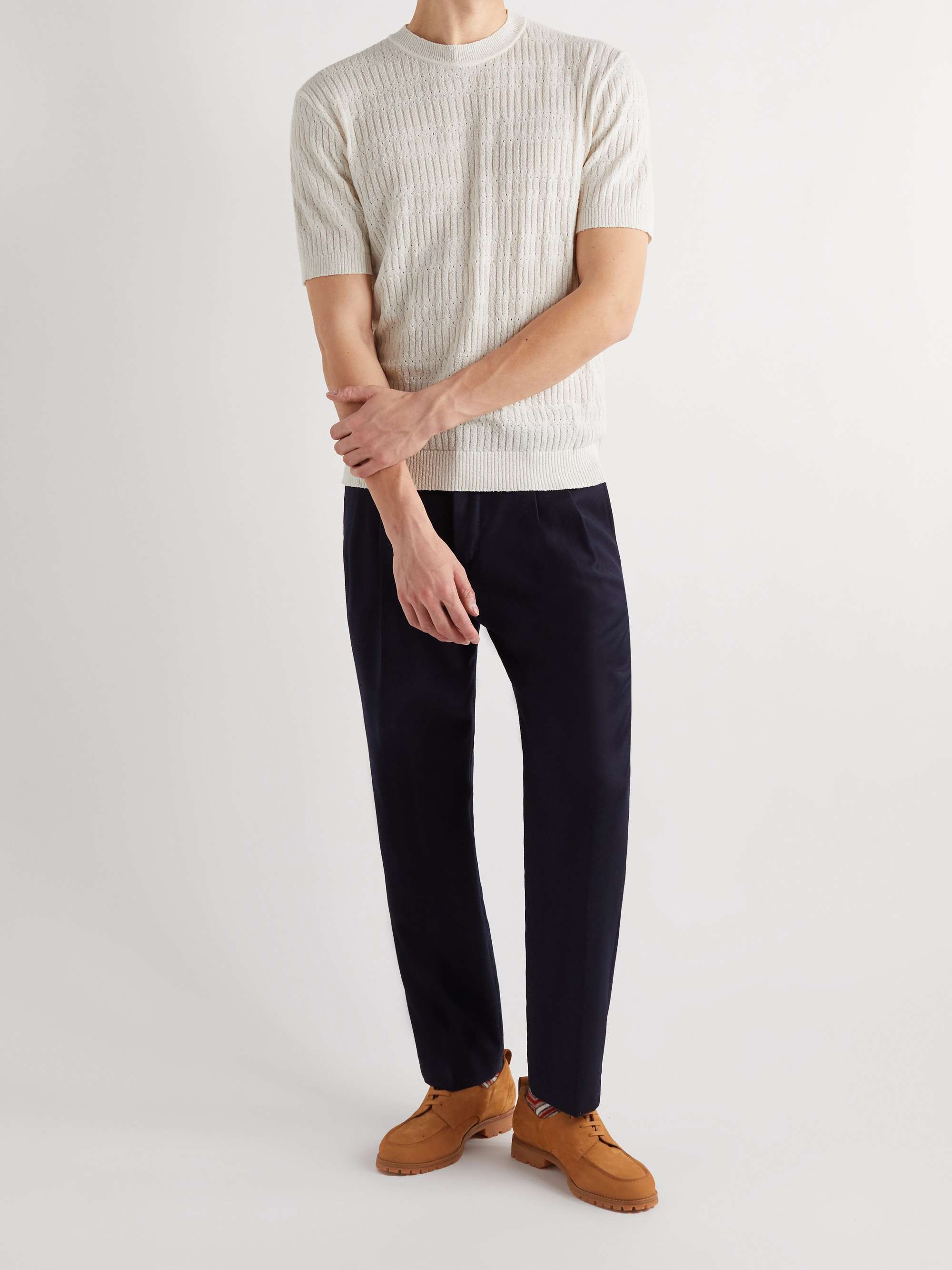 MR P. Slim-Fit Pointelle-Knit Cotton-Blend T-Shirt for Men | MR PORTER