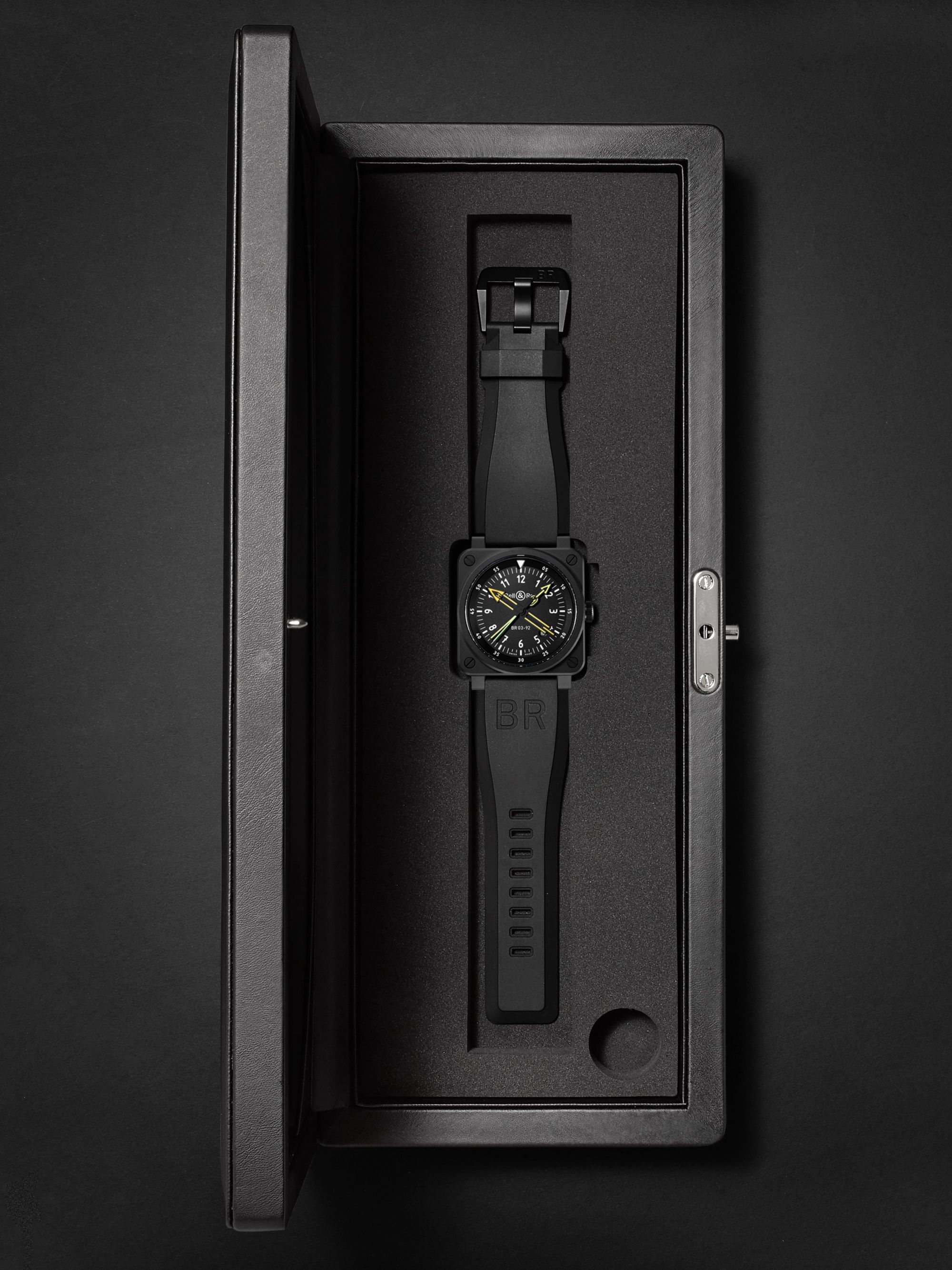 BELL & ROSS BR 03-92 Radiocompass Limited Edition Automatic 42mm Ceramic and Rubber Watch, Ref. No. BR0392-RCO-CE/SRB