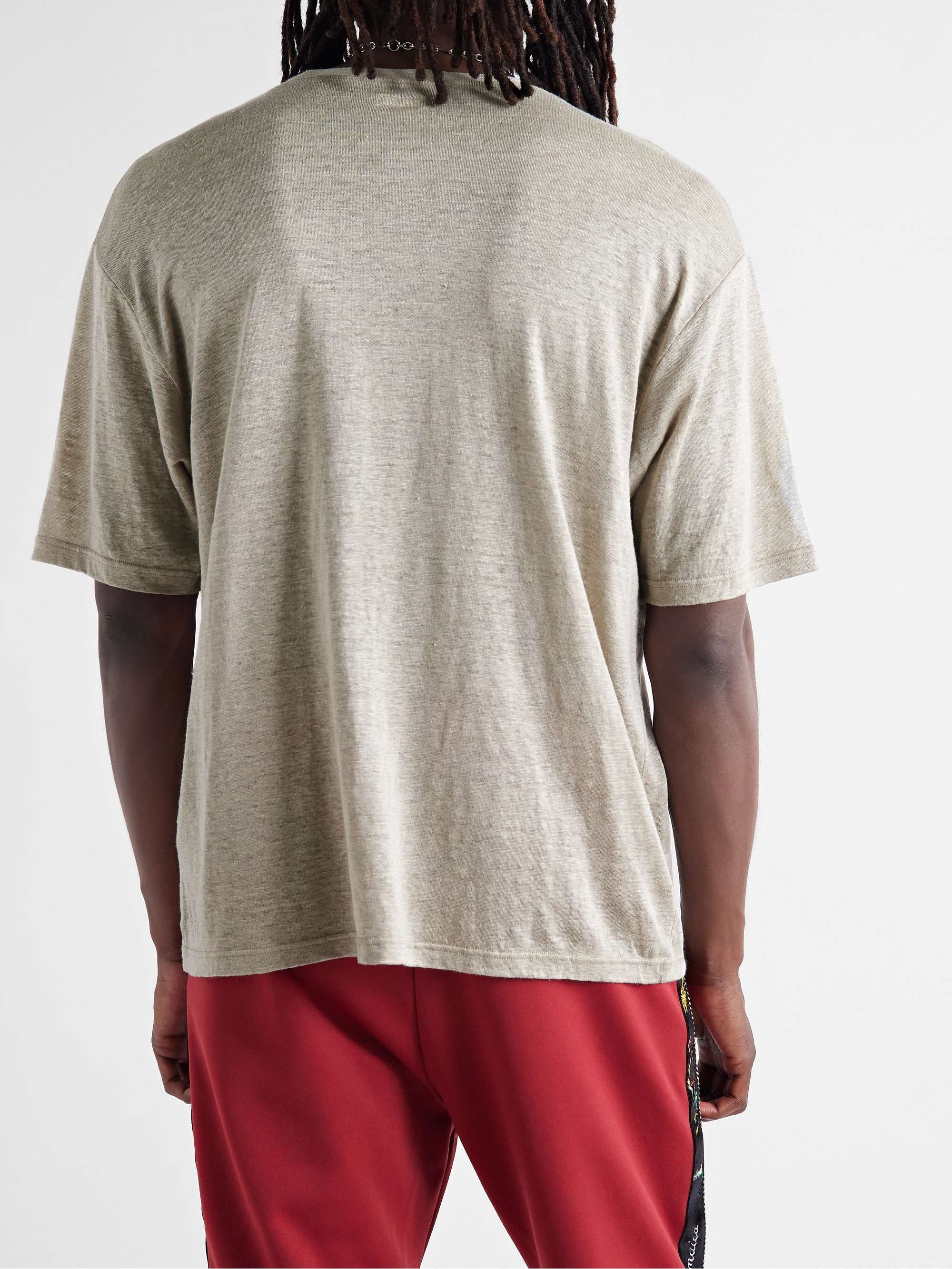 Ecru Ringer Printed Linen-Jersey T-Shirt | KAPITAL | MR PORTER