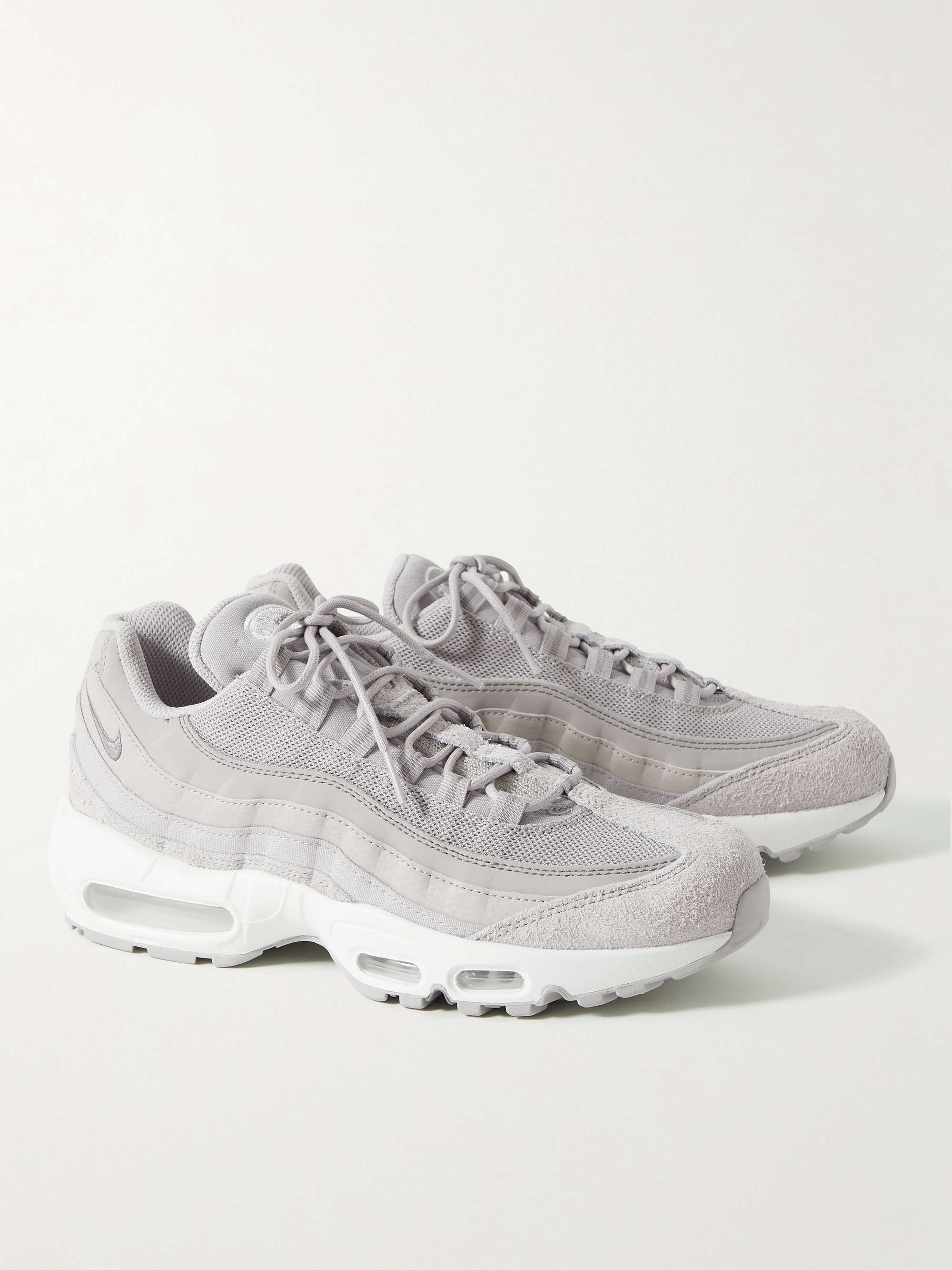 NIKE Air Max 95 Panelled Nubuck, Suede, Mesh and Canvas Sneakers | MR PORTER