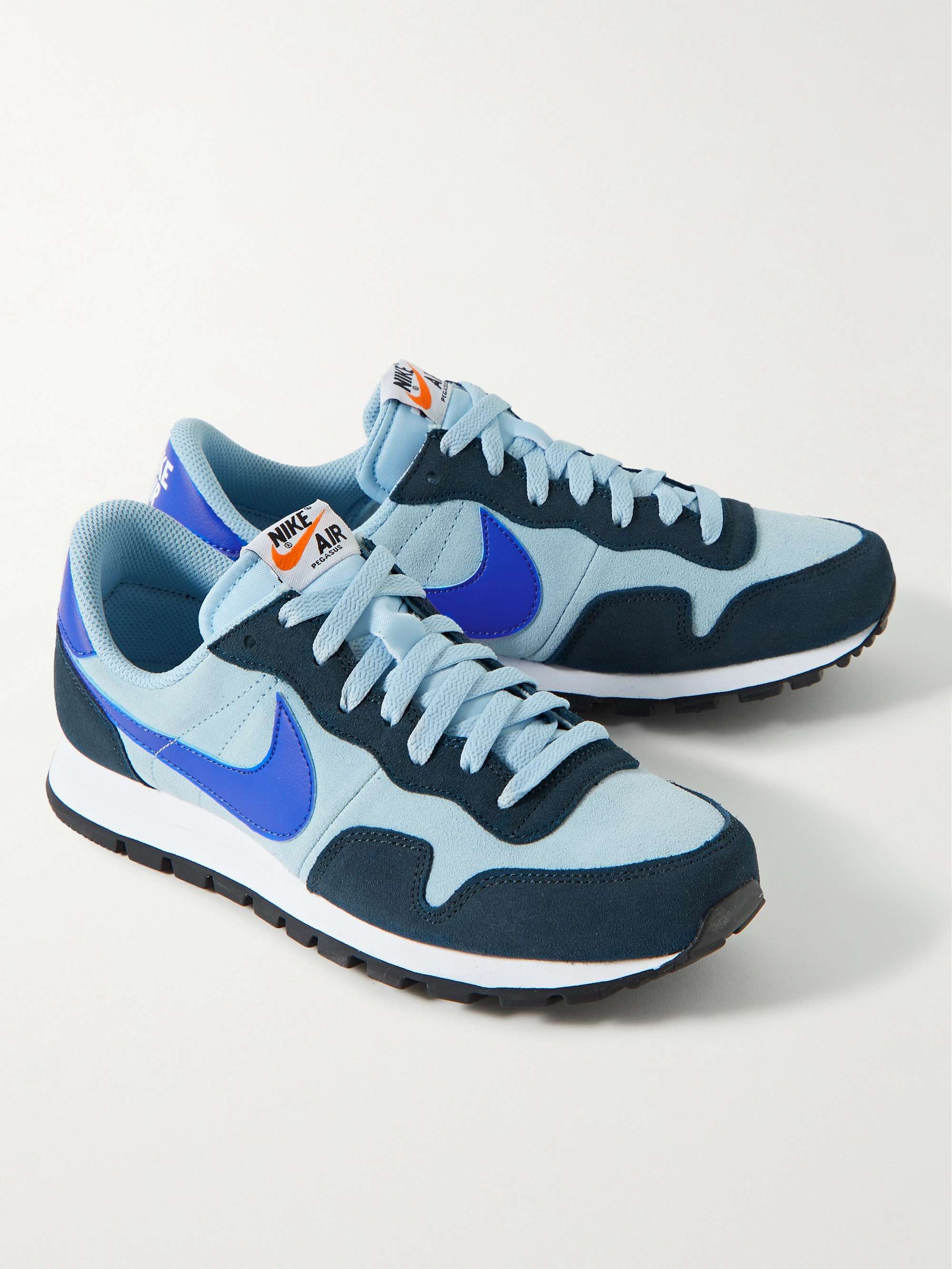NIKE Air Pegasus 83 Leather-Trimmed Suede Sneakers | MR PORTER