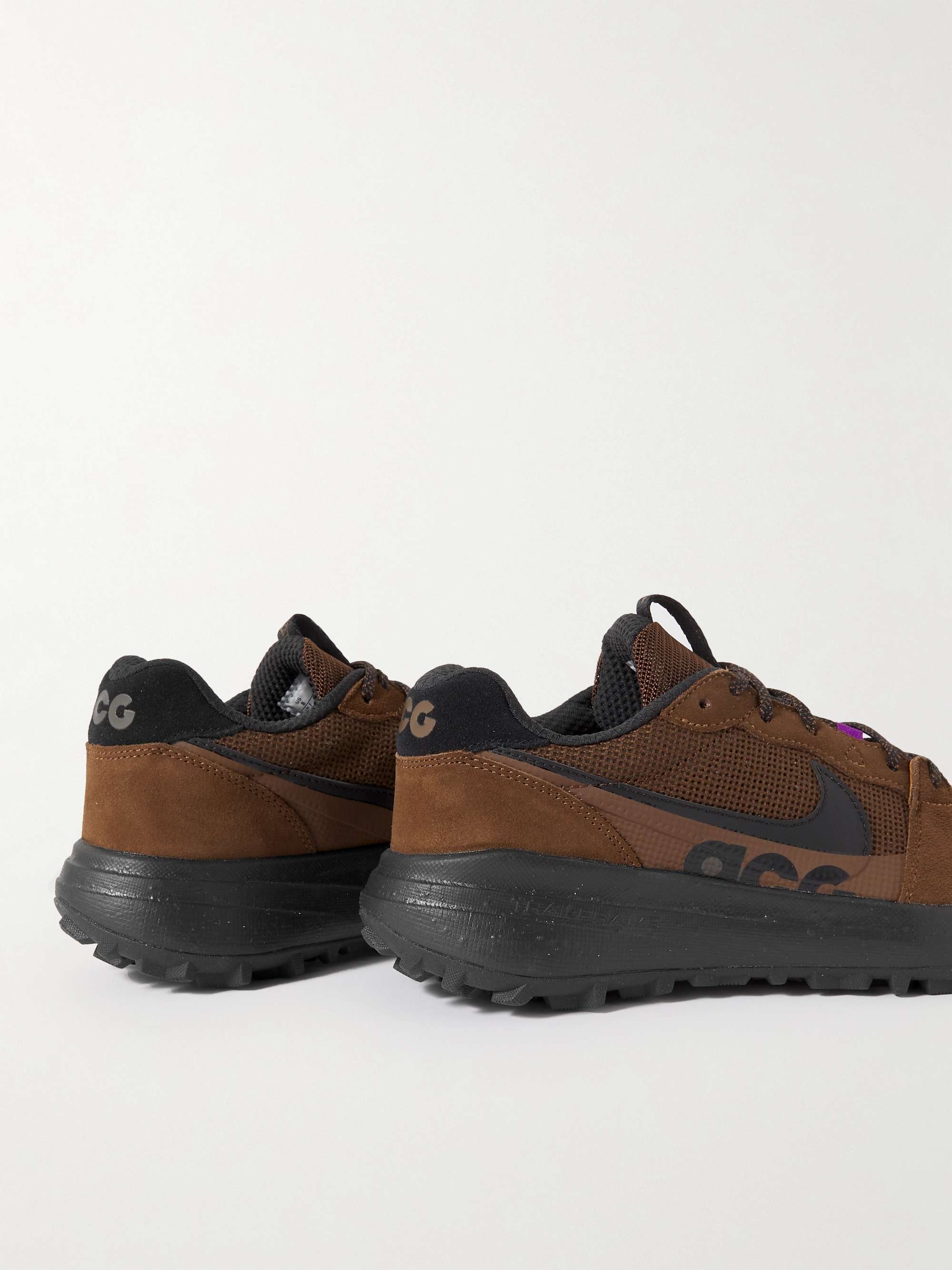 NIKE ACG Lowcate Leather-Trimmed Mesh and Suede Sneakers for Men | MR PORTER