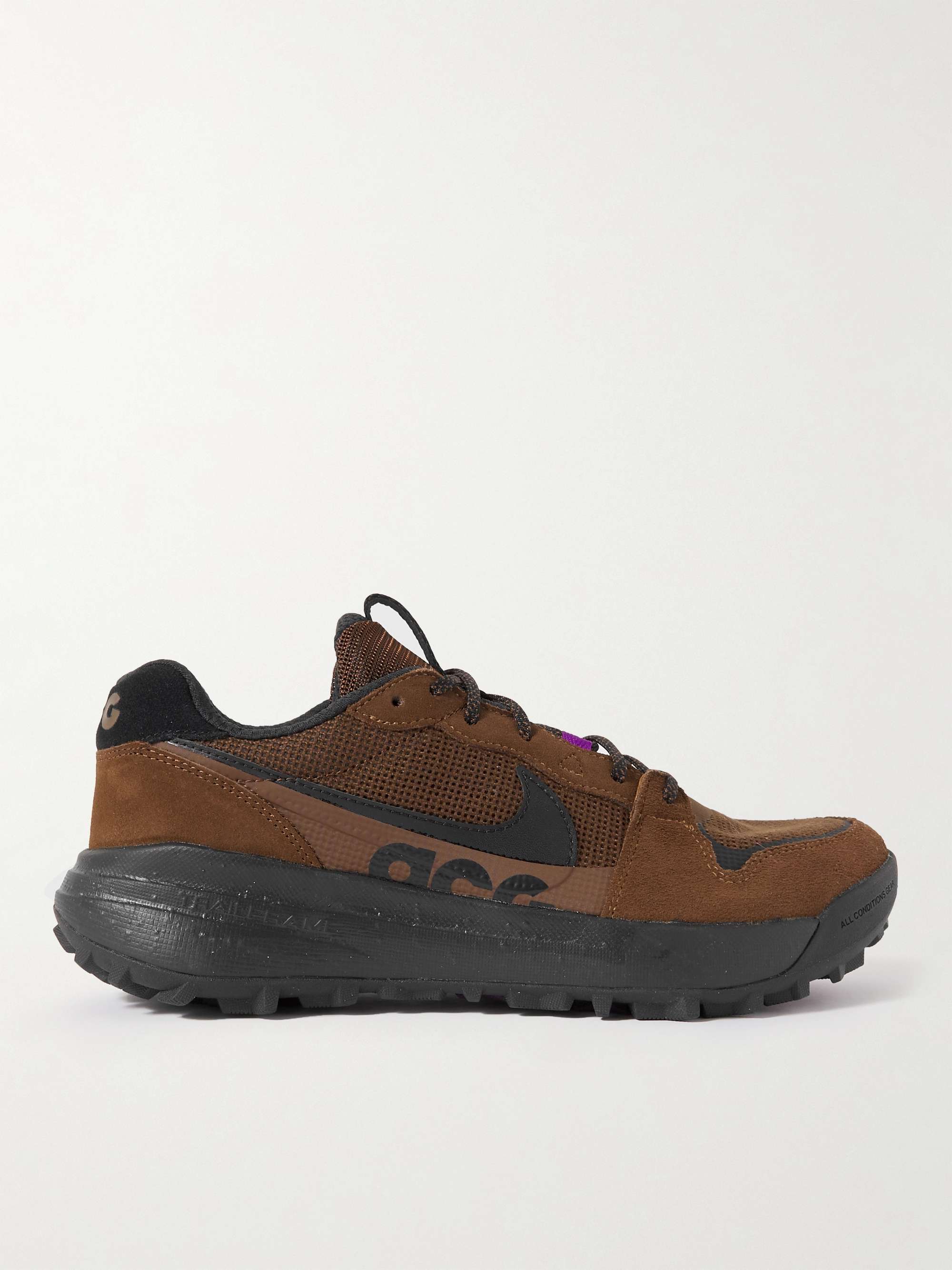 NIKE ACG Lowcate Leather-Trimmed Mesh and Suede Sneakers | MR PORTER