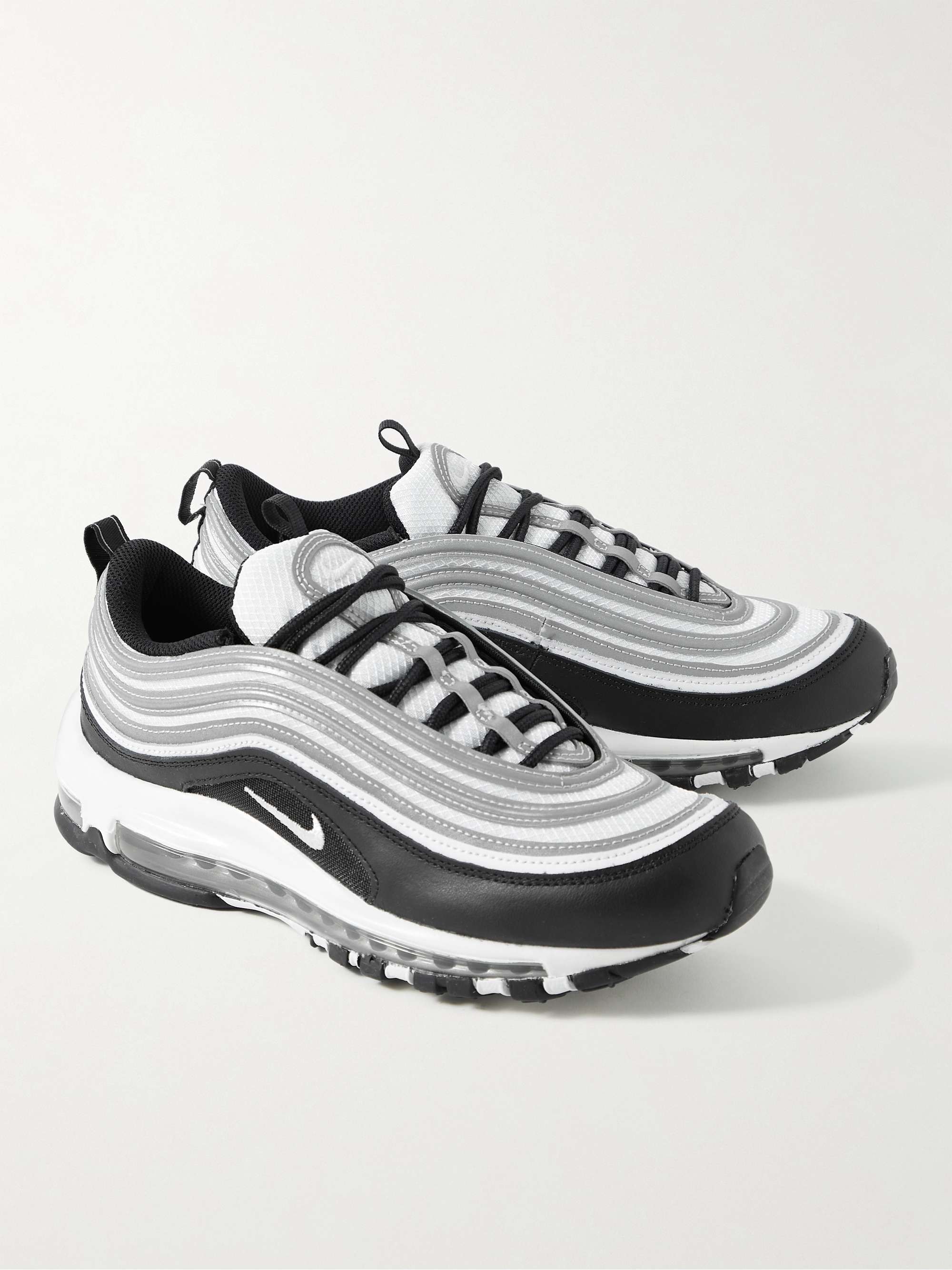Black Air Max 97 Leather and Mesh Sneakers | NIKE | MR PORTER