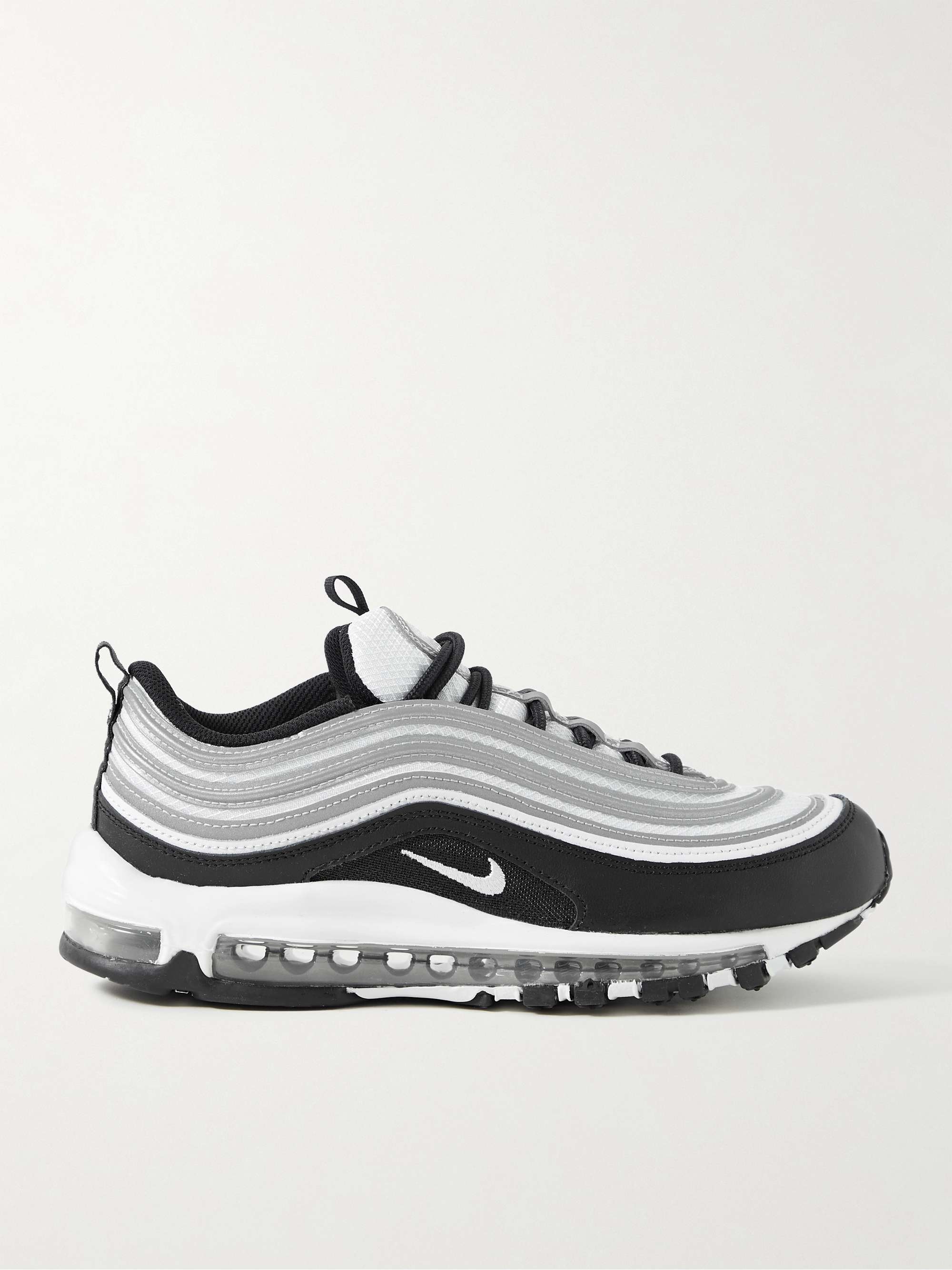 Black Air Max 97 Leather and Mesh Sneakers | NIKE | MR PORTER