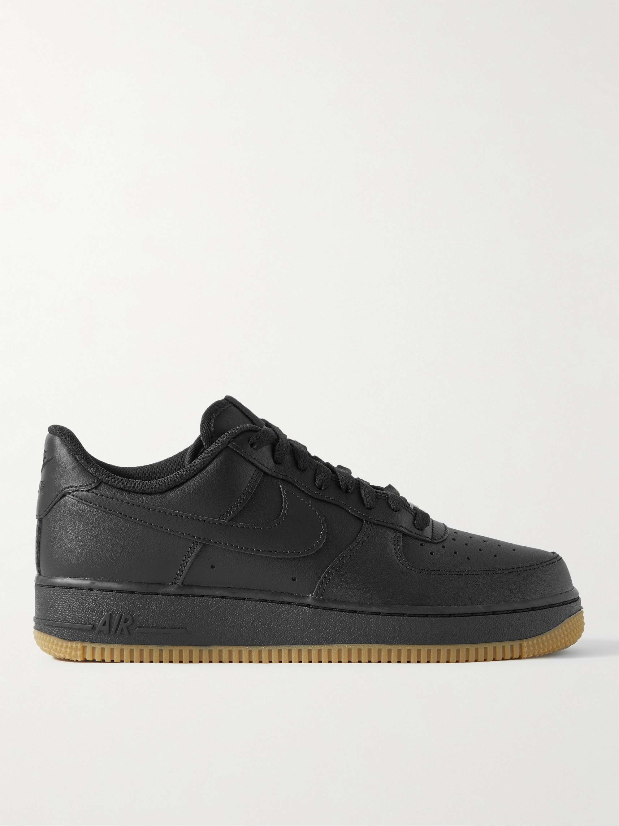 Black Air Force 1 '07 Leather Sneakers | NIKE | MR PORTER