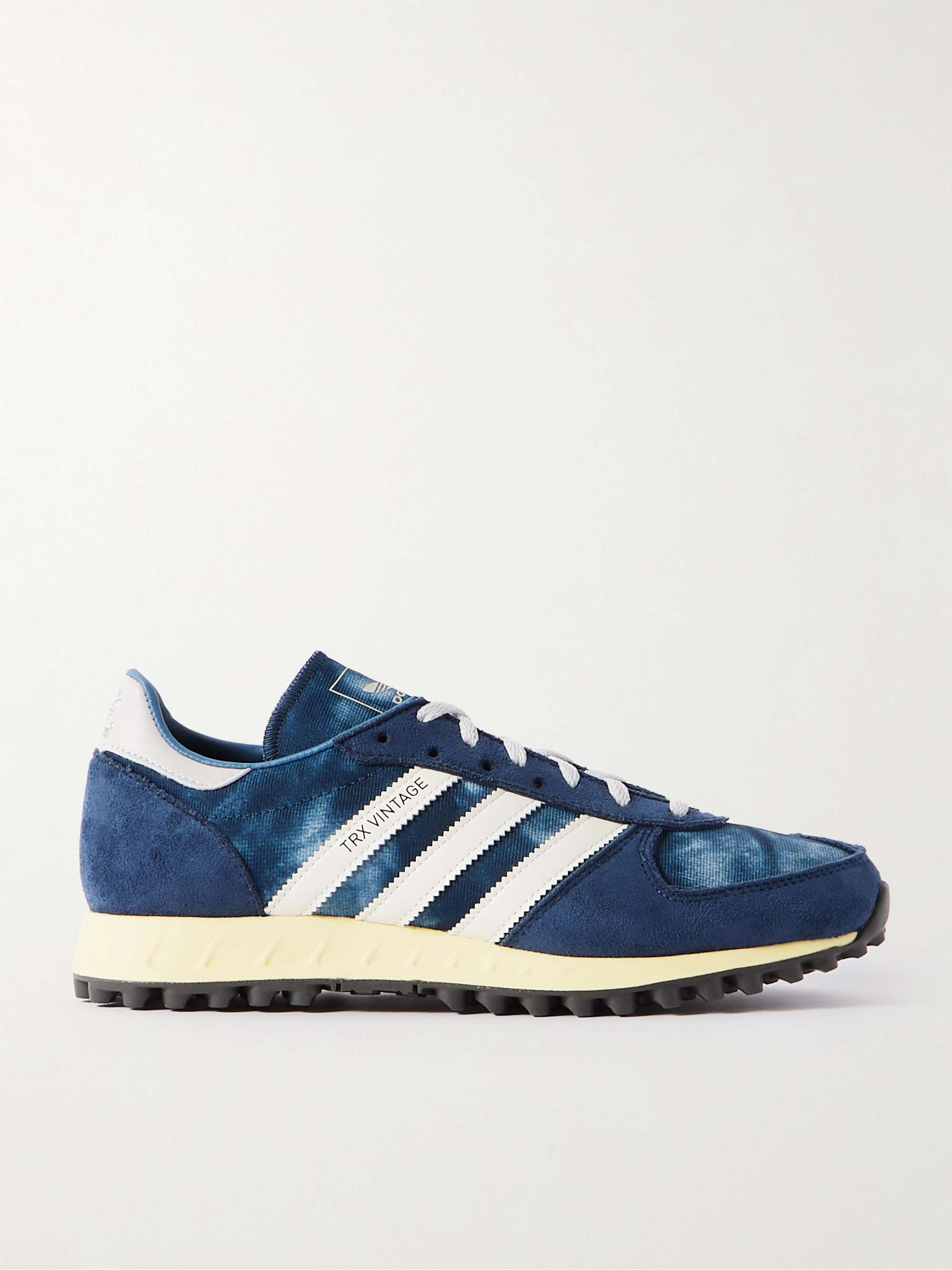 ADIDAS ORIGINALS TRX Faux Suede and Faux Leather-Trimmed Tie-Dyed Canvas  Sneakers | MR PORTER