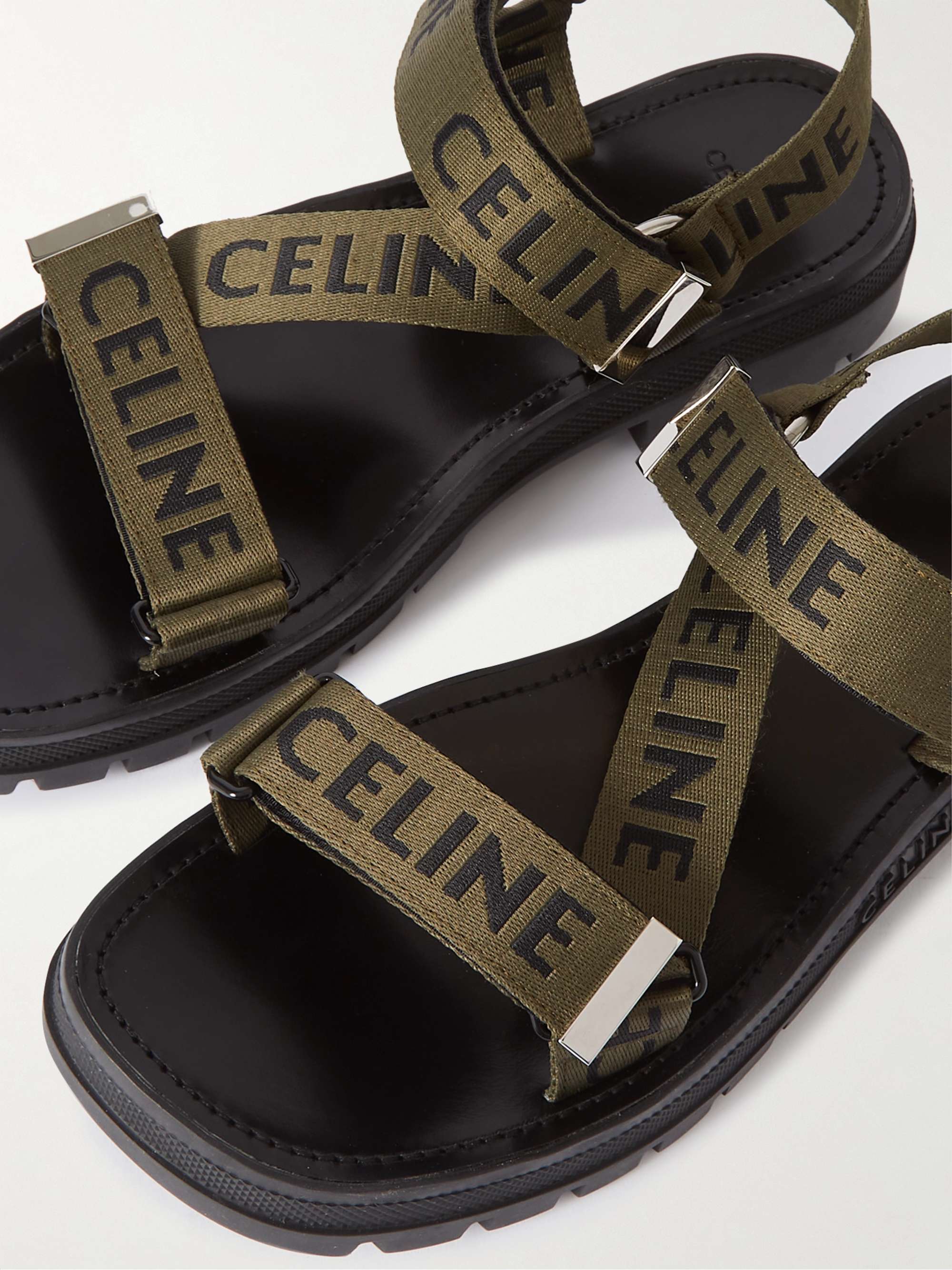 CELINE HOMME Logo-Print Canvas Sandals for Men | MR PORTER