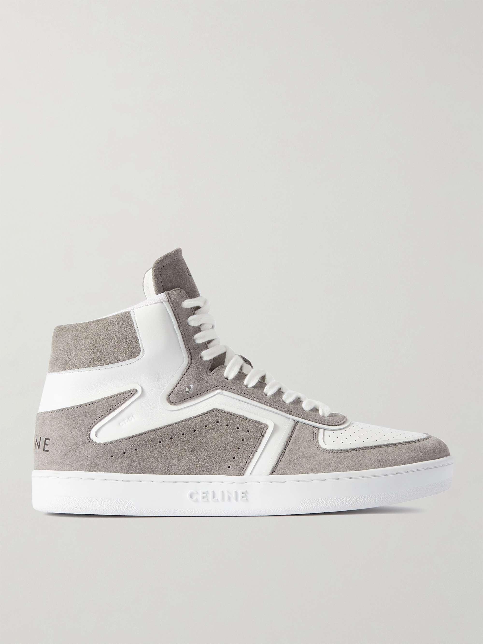 CELINE HOMME Z Suede and Leather High-Top Sneakers for Men | MR PORTER