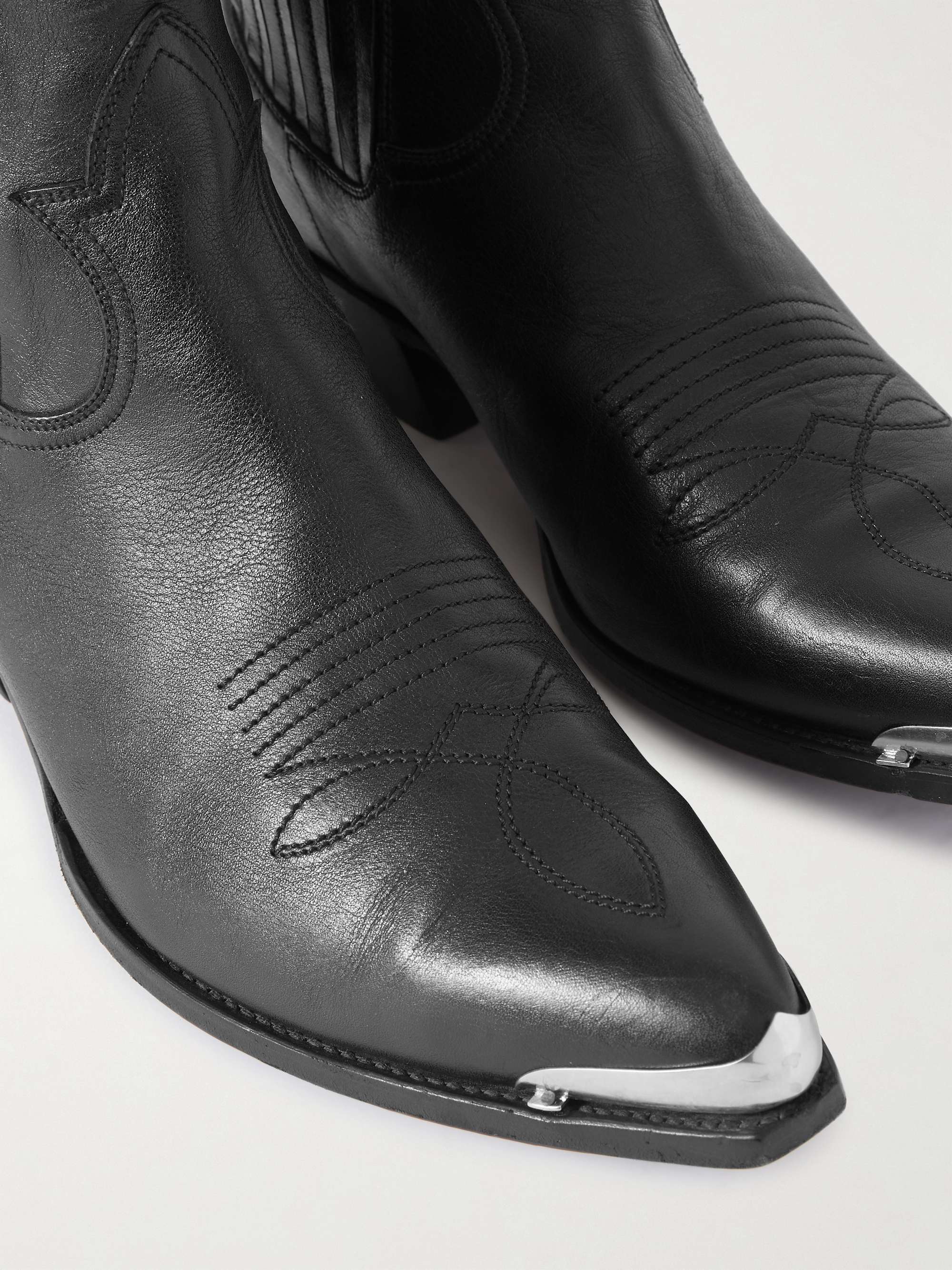 CELINE HOMME Embellished Embroidered Leather Chelsea Boots | MR PORTER