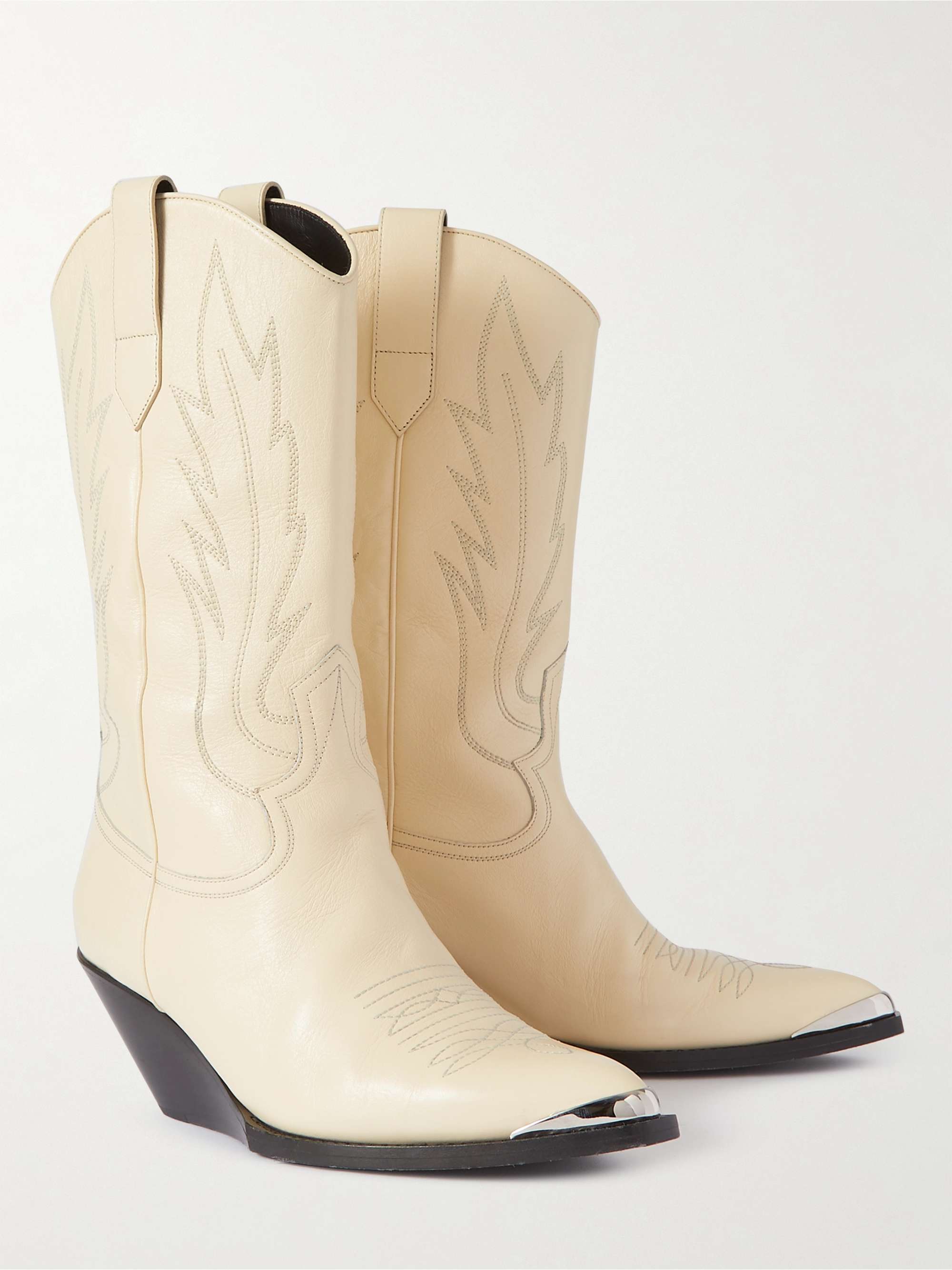 Cream Embellished Leather Boots | CELINE HOMME | MR PORTER