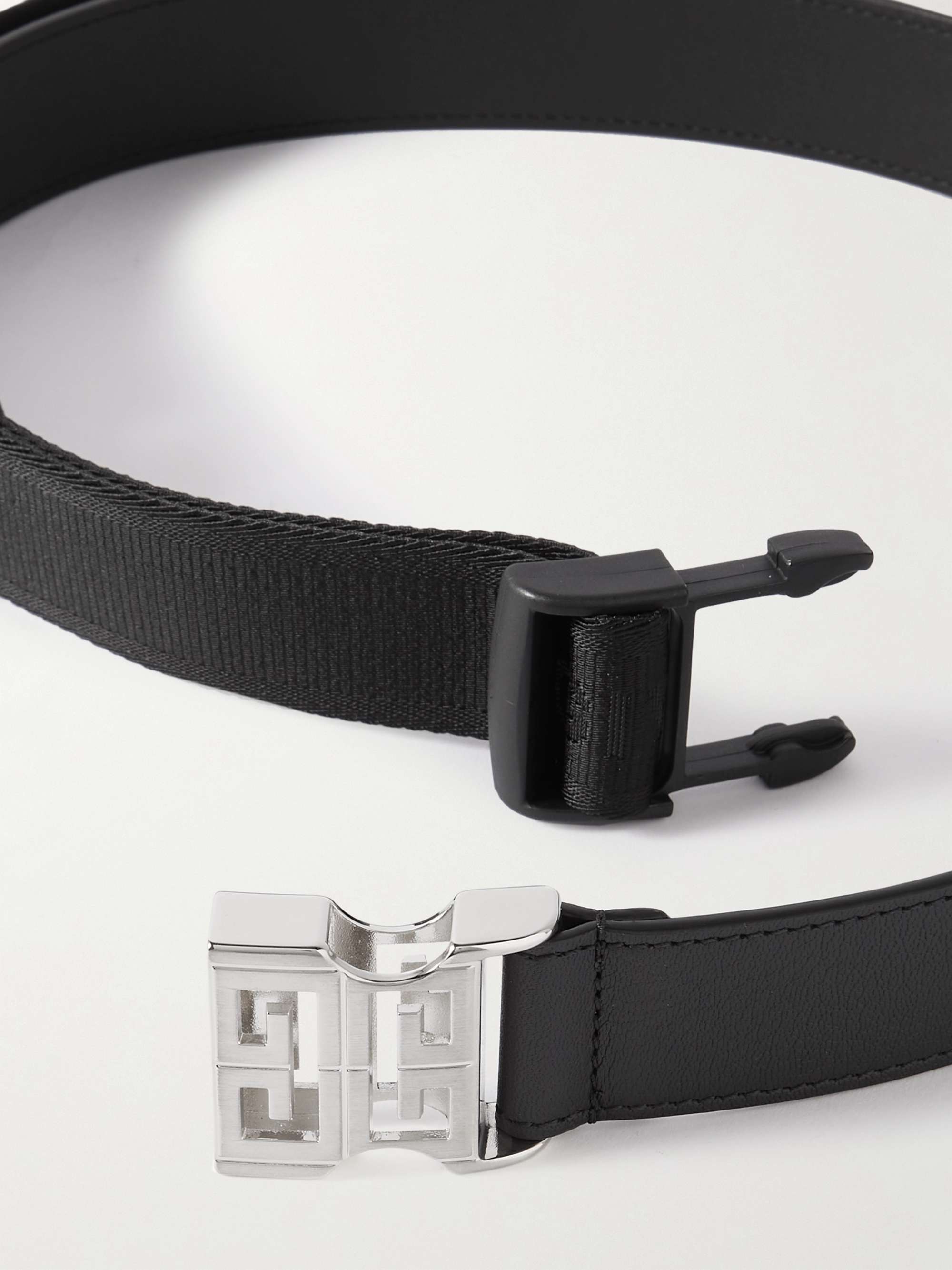 GIVENCHY 3.5cm Logo-Jacquard Canvas and Full-Grain Leather Belt for Men
