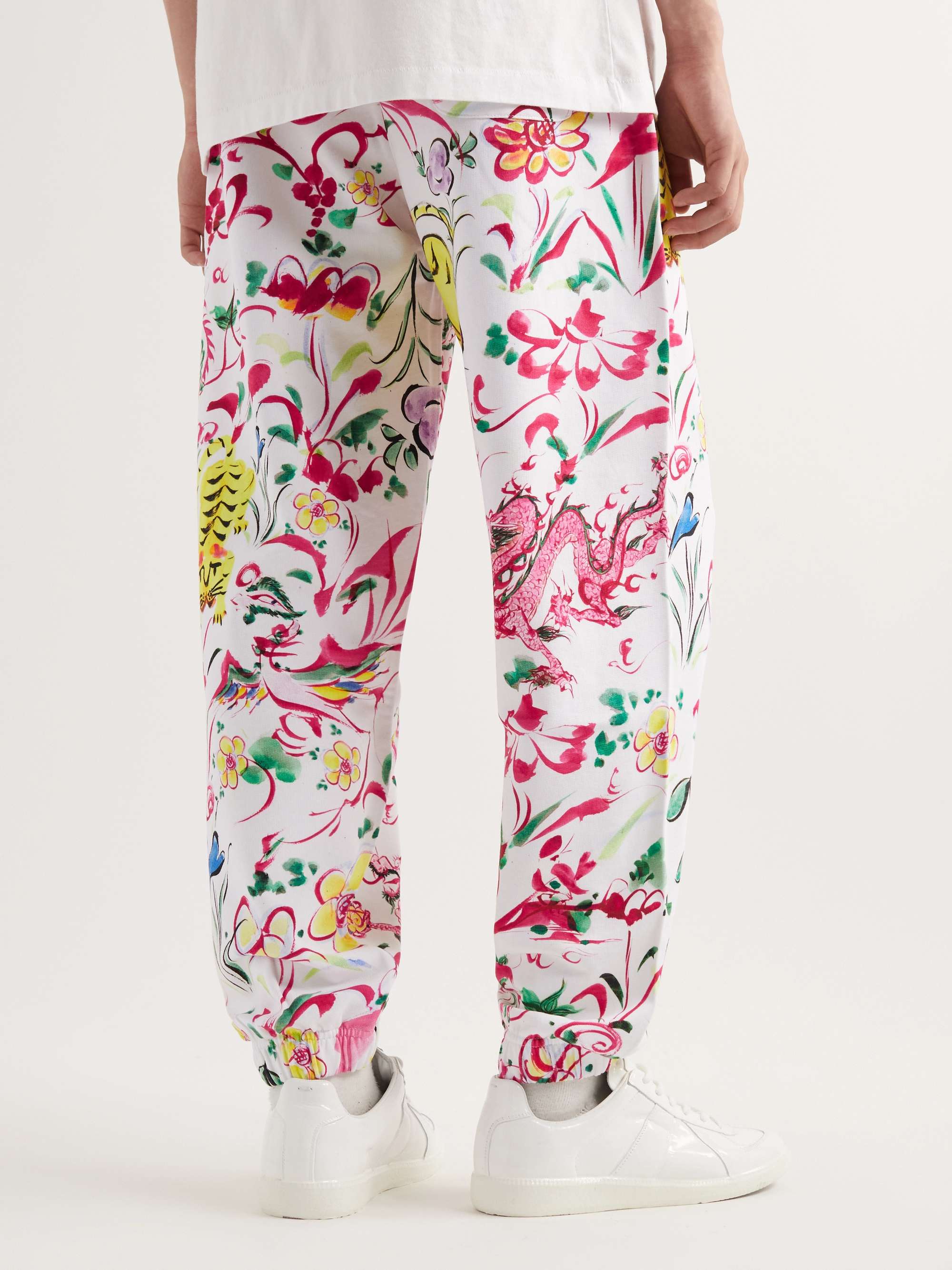 KENZO Tapered Printed Cotton-Jersey Sweatpants | MR PORTER