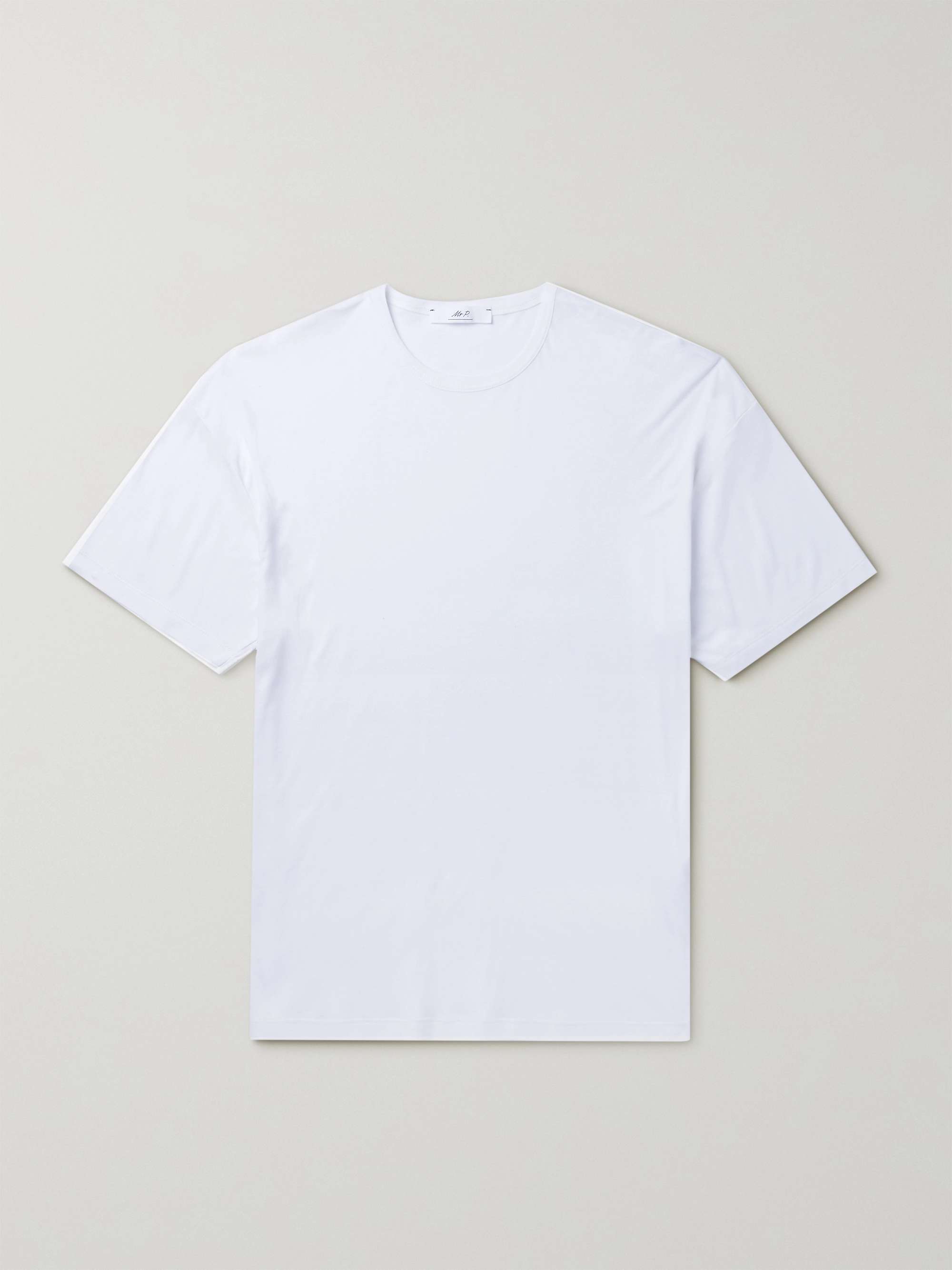 White Cotton and Silk-Blend Jersey T-Shirt | MR P. | MR PORTER
