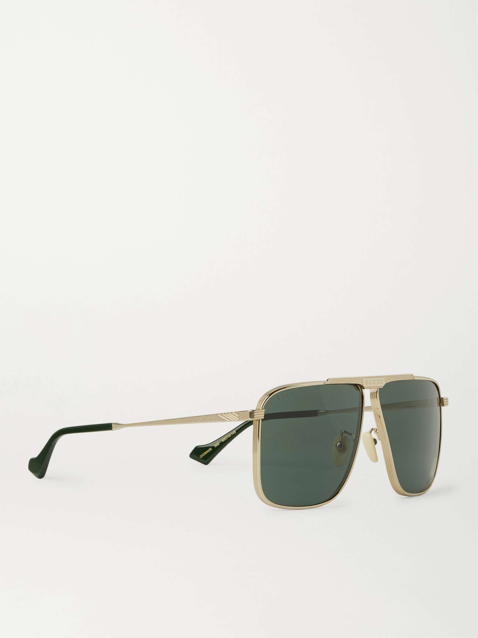 GUCCI EYEWEAR D-Frame Gold-Tone Sunglasses for Men | MR PORTER
