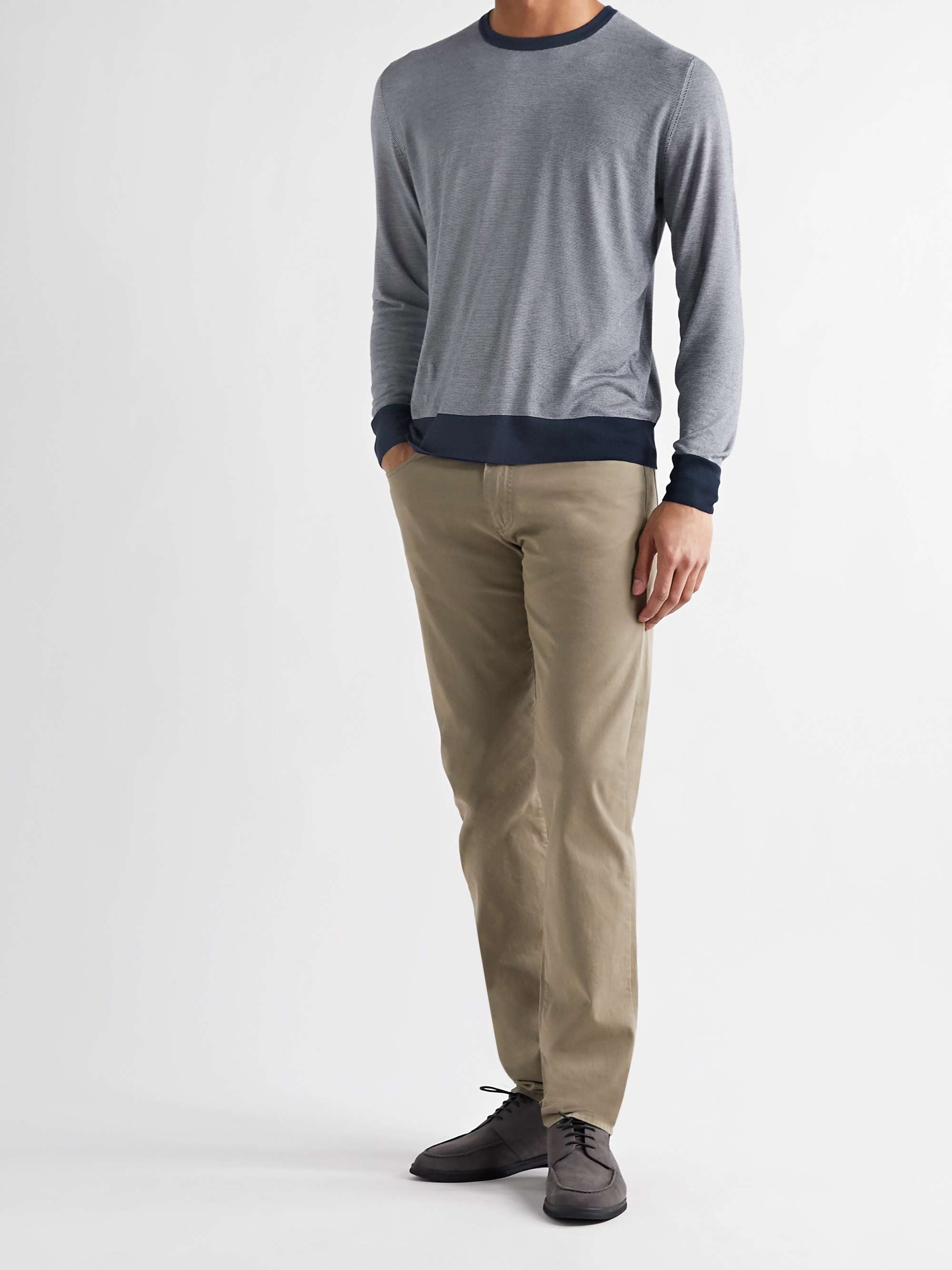 CANALI Slim-Fit Striped Knitted Sweater | MR PORTER