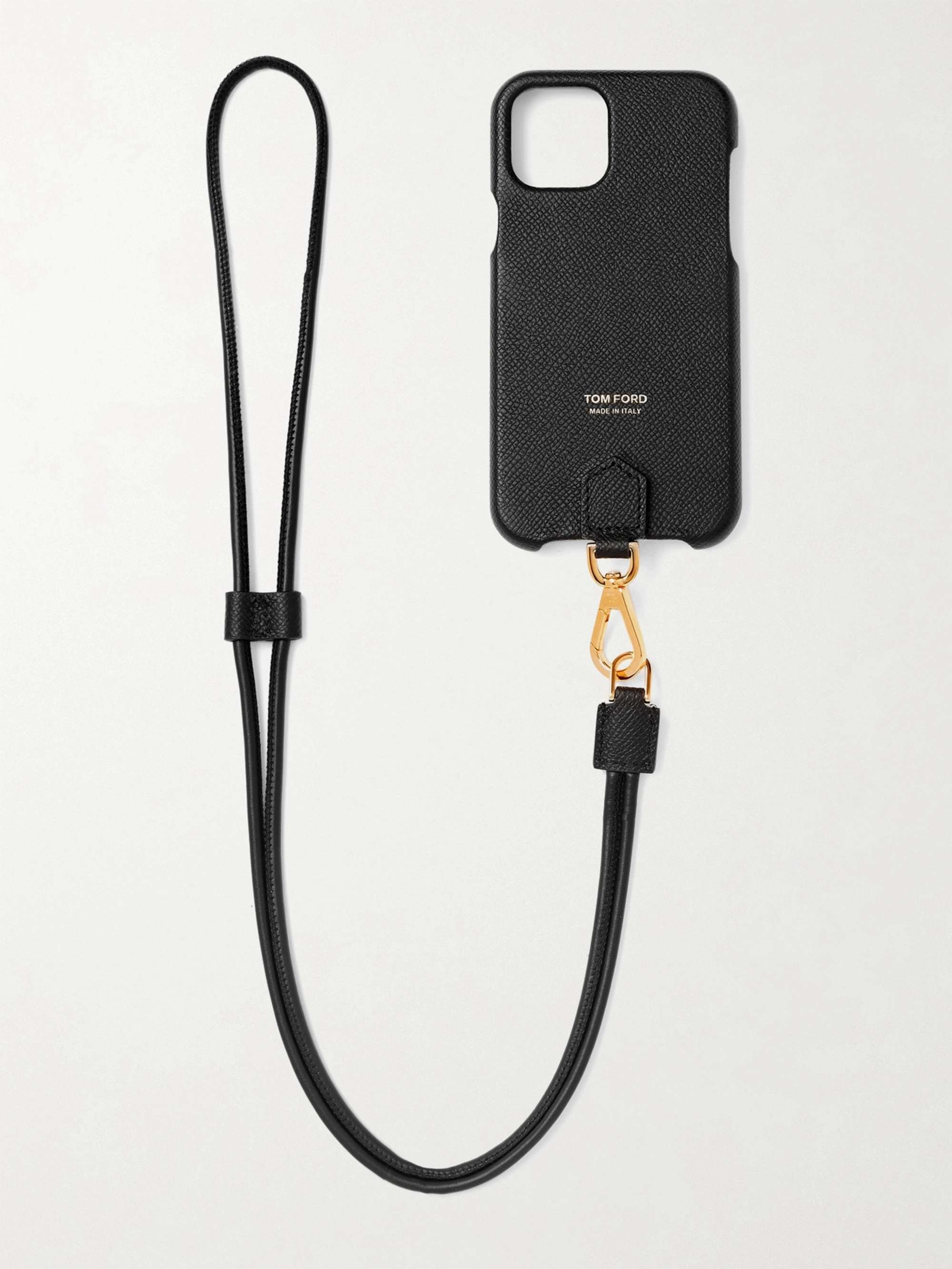 TOM FORD Logo-Print Full-Grain Leather iPhone 11 Pro Case with Lanyard for  Men | MR PORTER