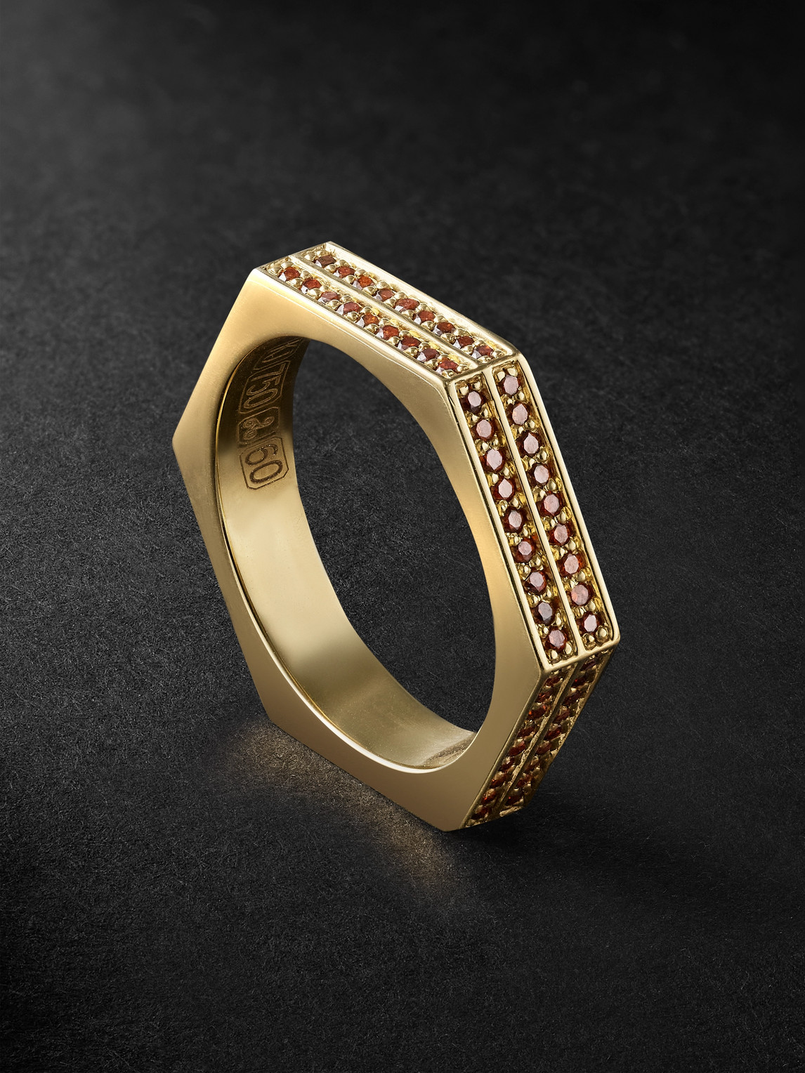 KOLOURS JEWELRY Double Hexagon Gold Diamond Eternity Ring | Smart Closet