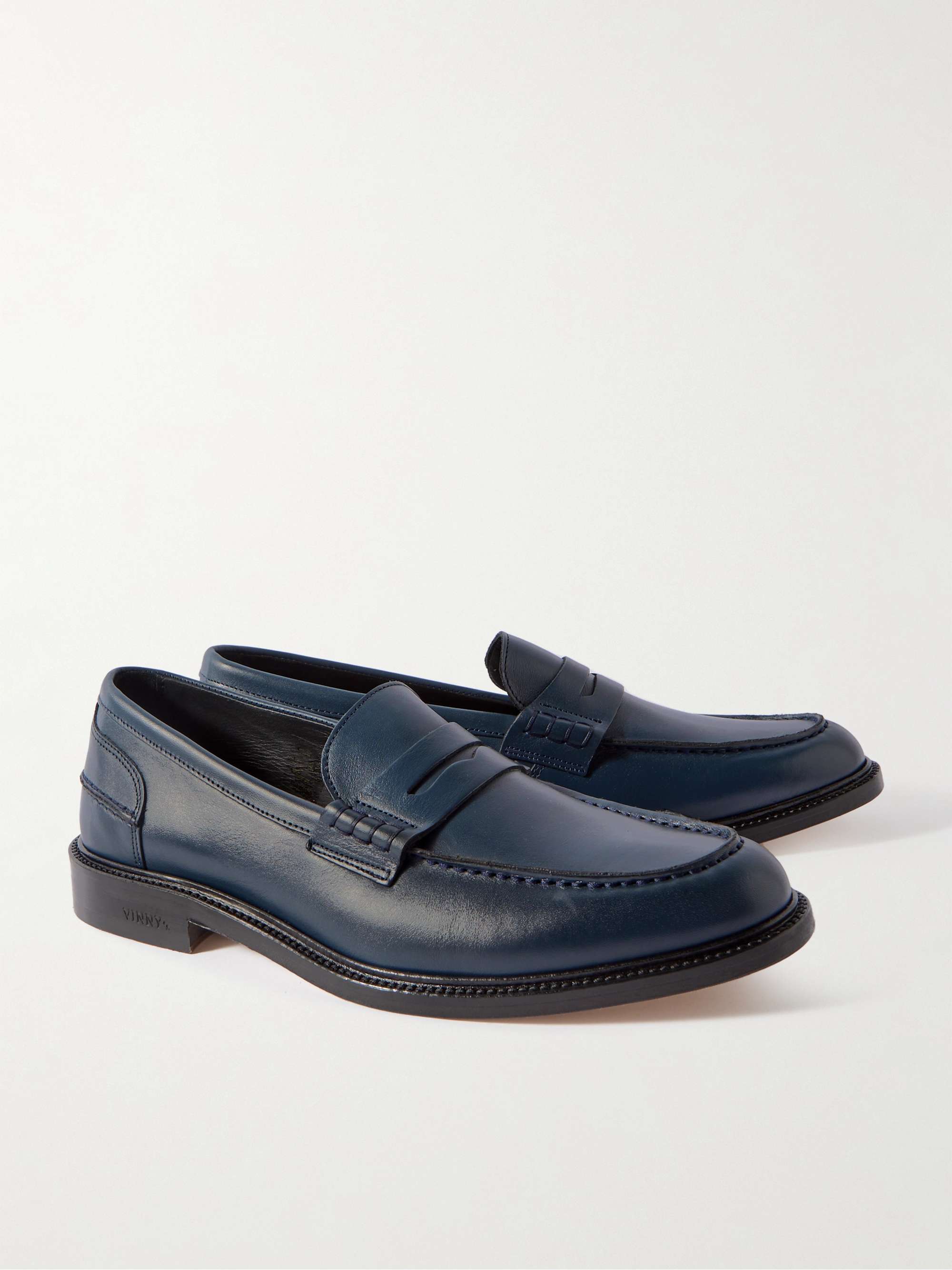 VINNY'S Townee Polished-Leather Penny Loafers for Men | MR PORTER
