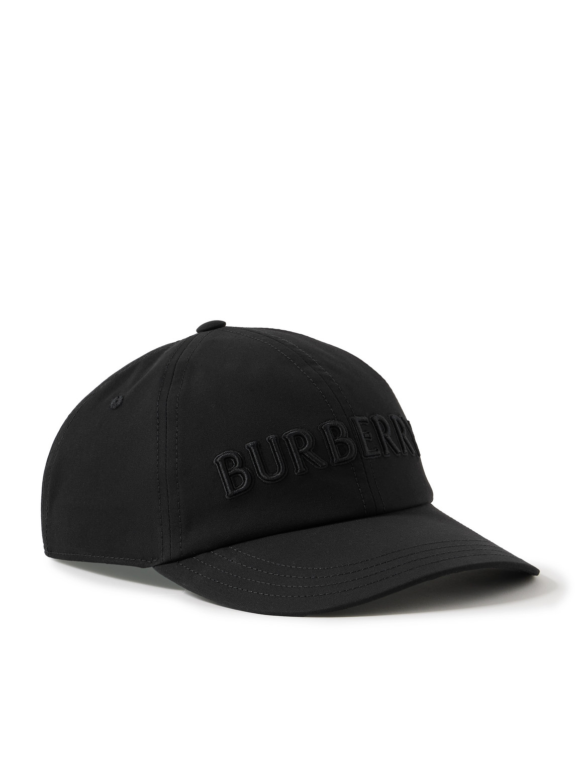 Burberry Logo-embroidered Cotton-twill Baseball Cap In Black