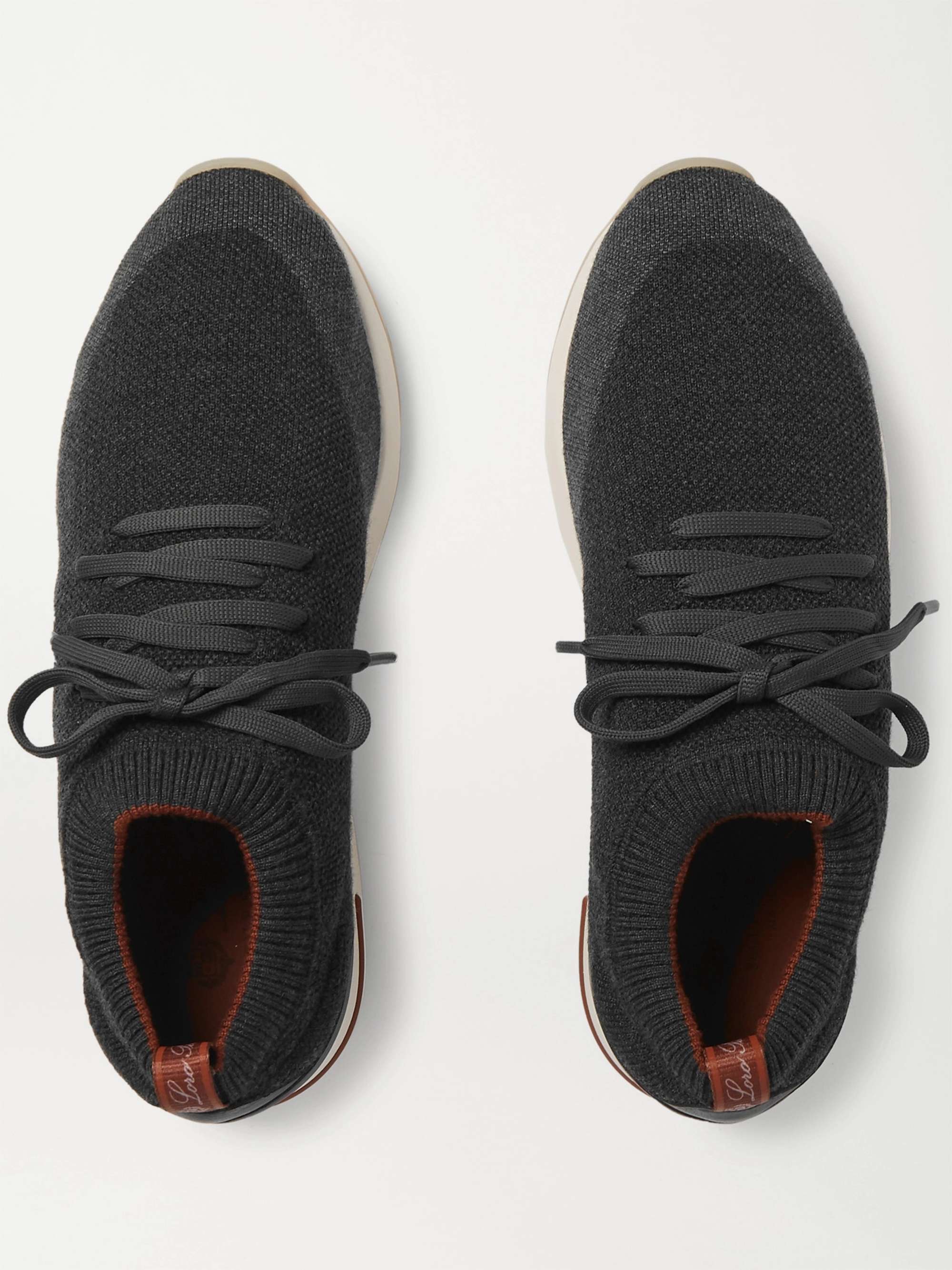 LORO PIANA 360 Flexy Walk Leather-Trimmed Knitted Wish Wool Sneakers | MR  PORTER