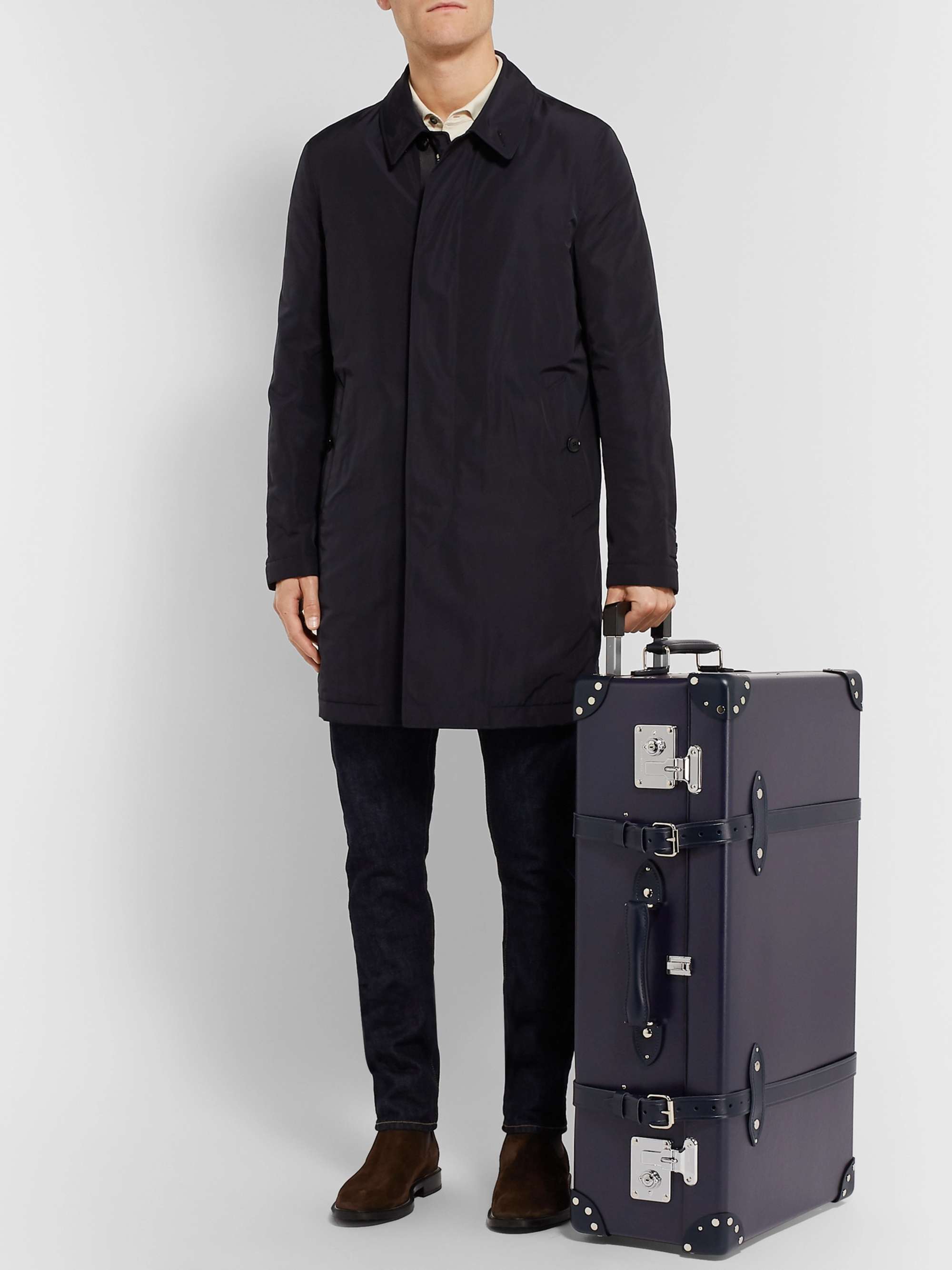 GLOBE-TROTTER 20"" Leather-Trimmed Carry-On Suitcase | MR PORTER