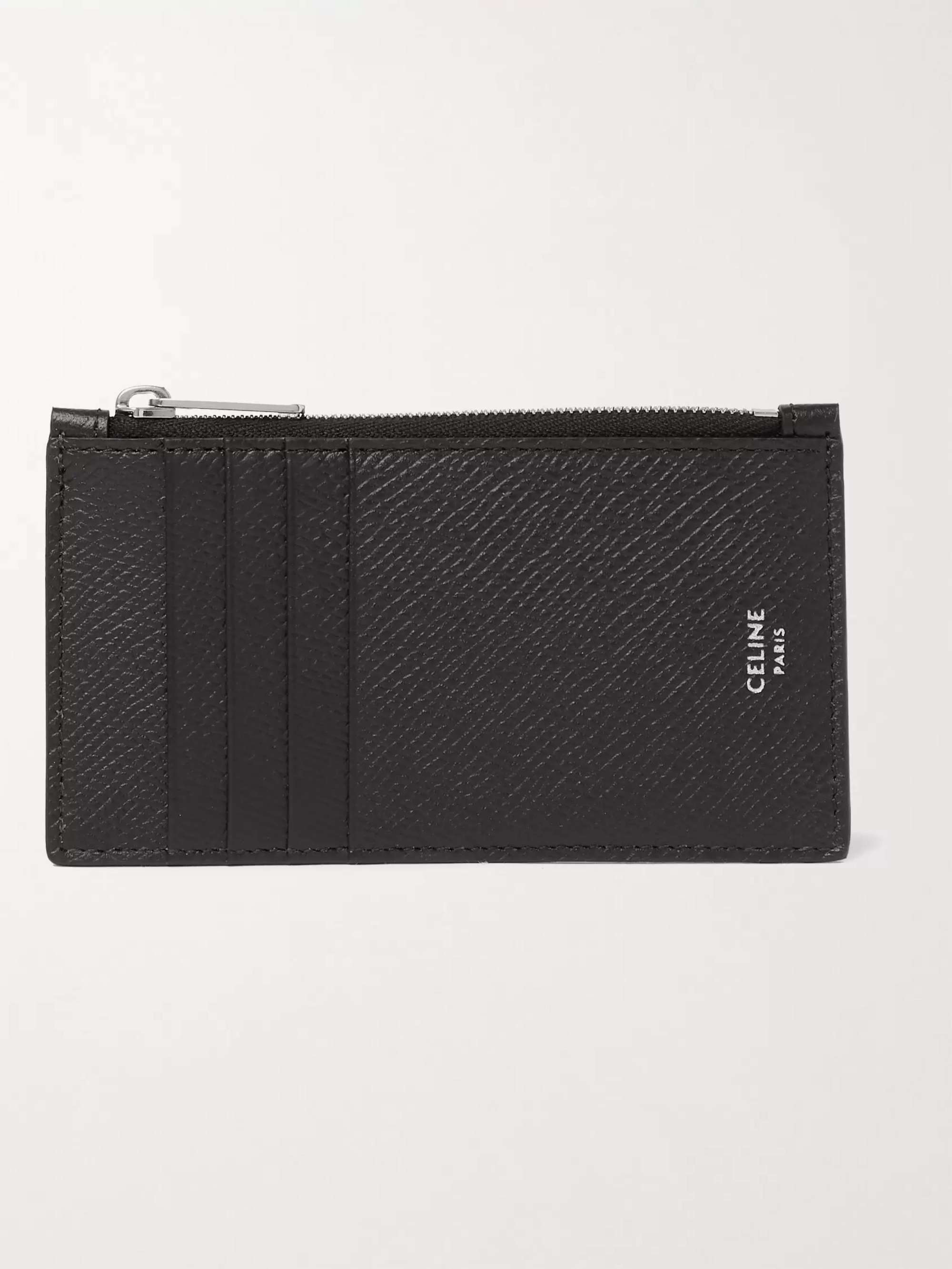 Celine Homme - Men - Full-Grain Leather Zipped Cardholder Black