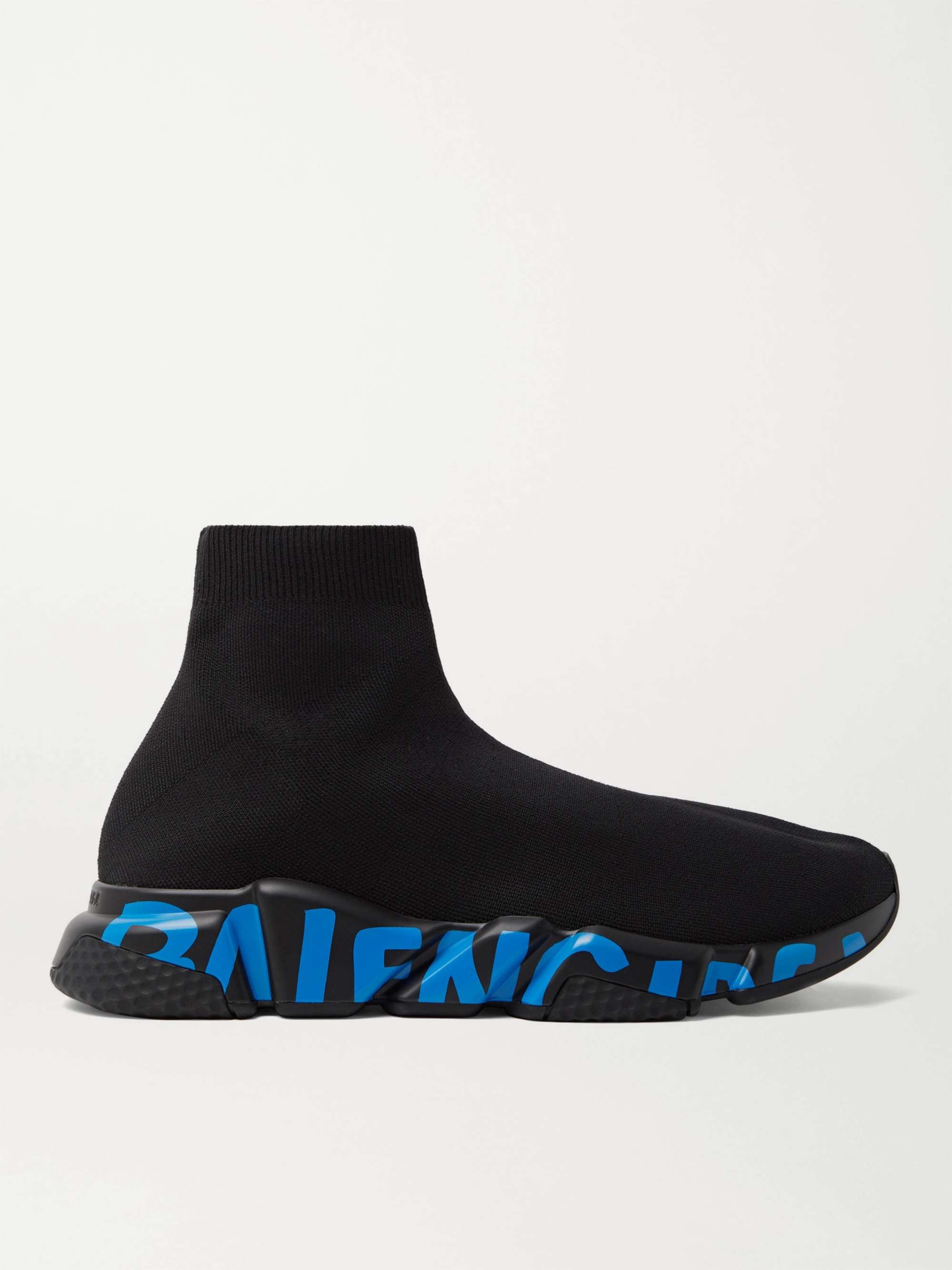BALENCIAGA Speed Sock Logo-Print Stretch-Knit Slip-On Sneakers for Men | MR  PORTER