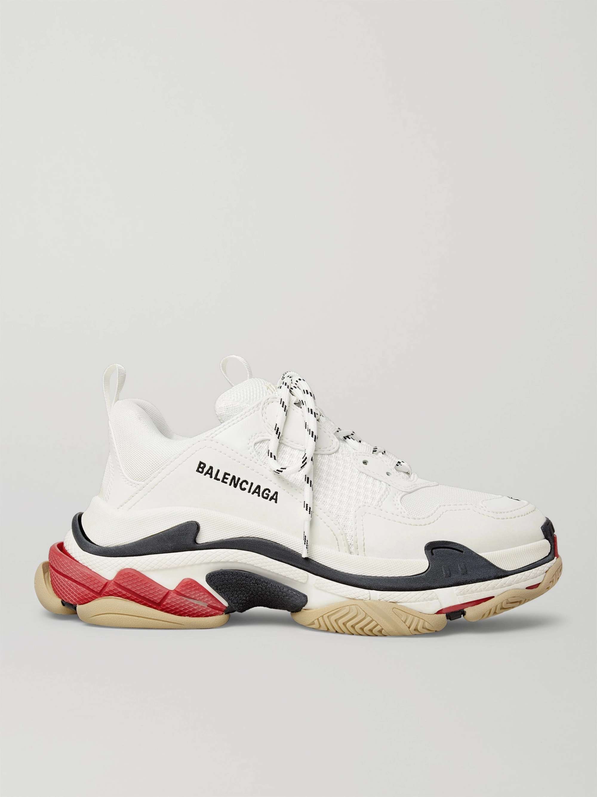 BALENCIAGA Triple S Mesh and Faux Leather Sneakers | MR PORTER