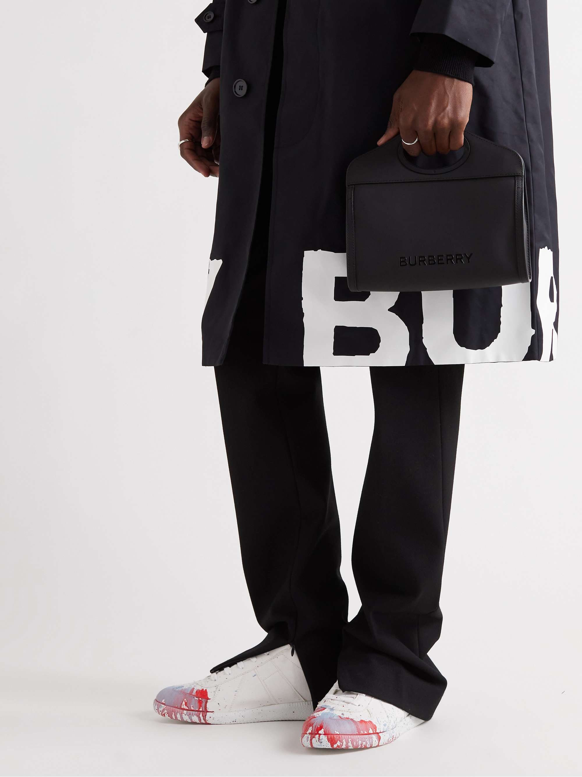 BURBERRY Leather-Trimmed Rubber Messenger Bag | MR PORTER