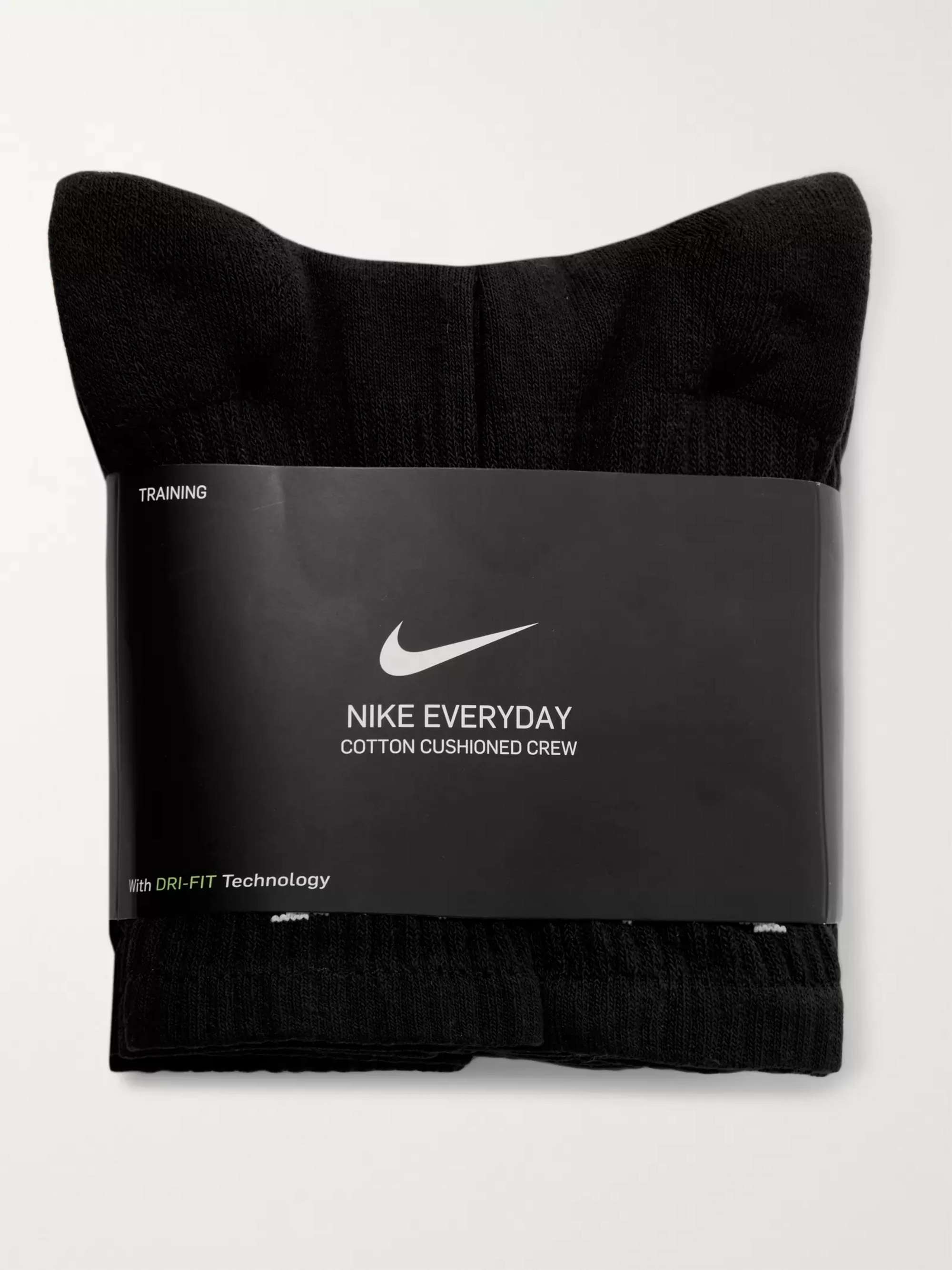 Nike Dri-FIT Crew Training Socks WHITE (Large/6 Pair) 8-12