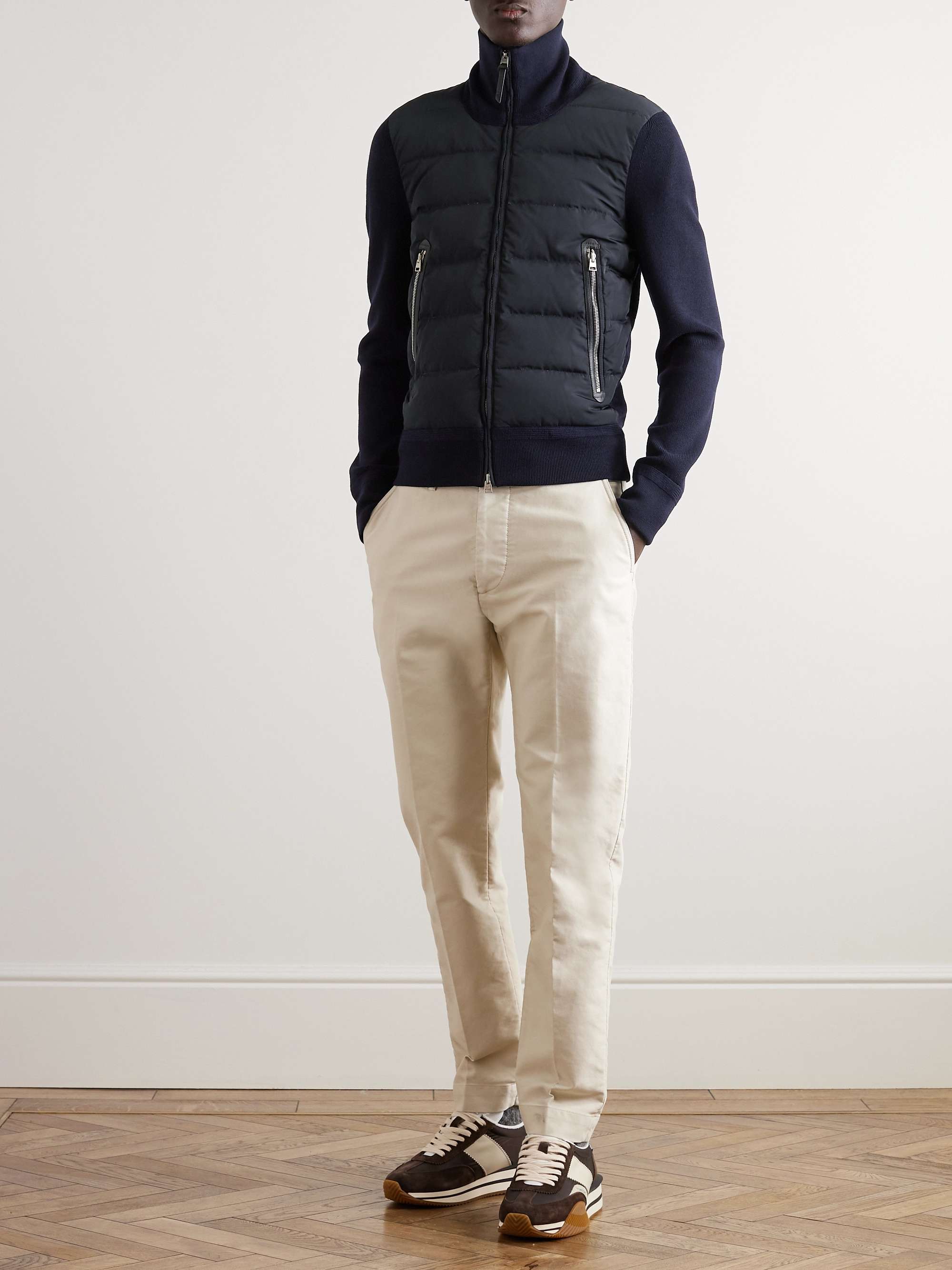 TOM FORD Slim-Fit Panelled Ribbed Wool and Quilted Shell Down Jacket for  Men | MR PORTER